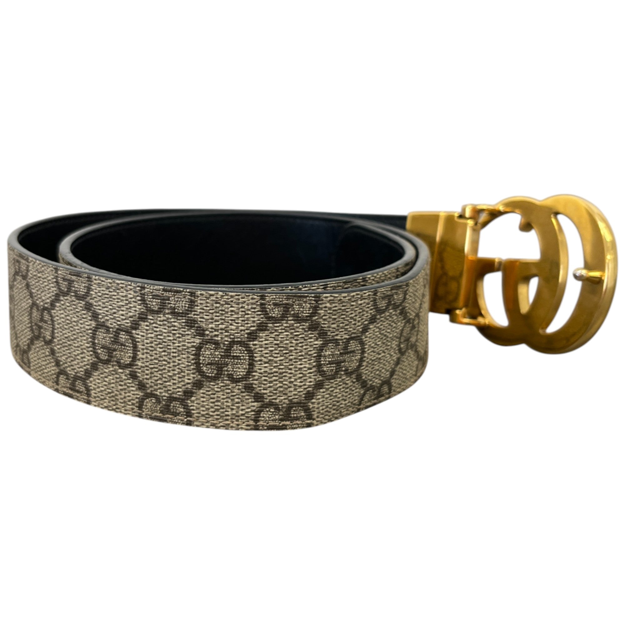 Women's Gg Supreme Reversible Buckle Belt Beige Size 80CM / UK 8