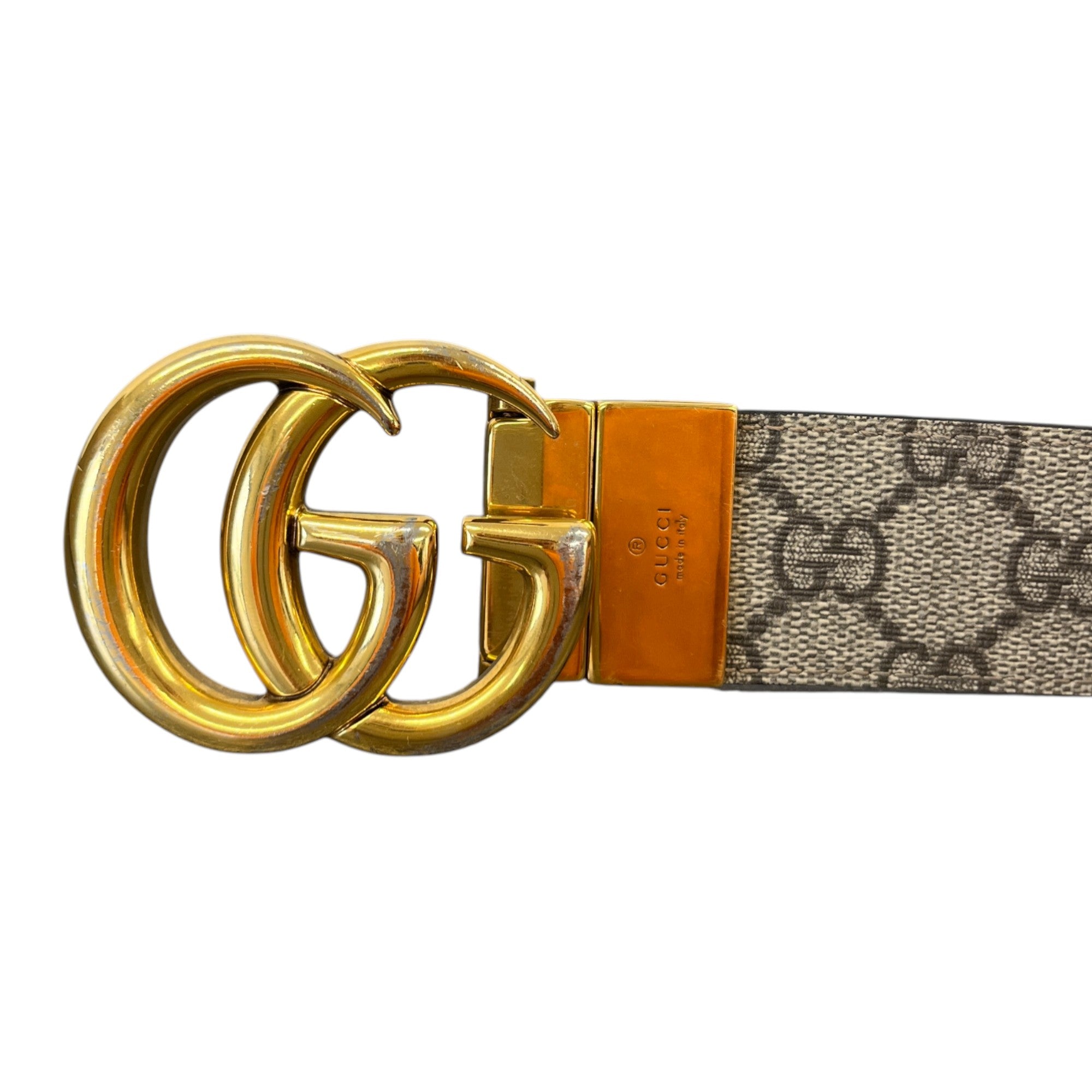 Women's Gg Supreme Reversible Buckle Belt Beige Size 80CM / UK 8