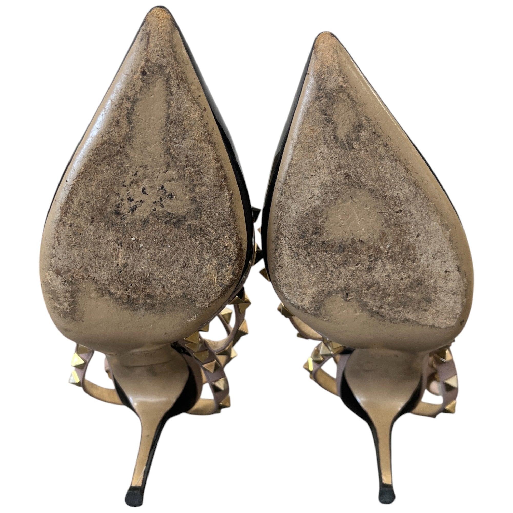 Women's Patent Rockstud Caged Pump 100Mm Heels Black Size EU 37.5 / UK 4.5