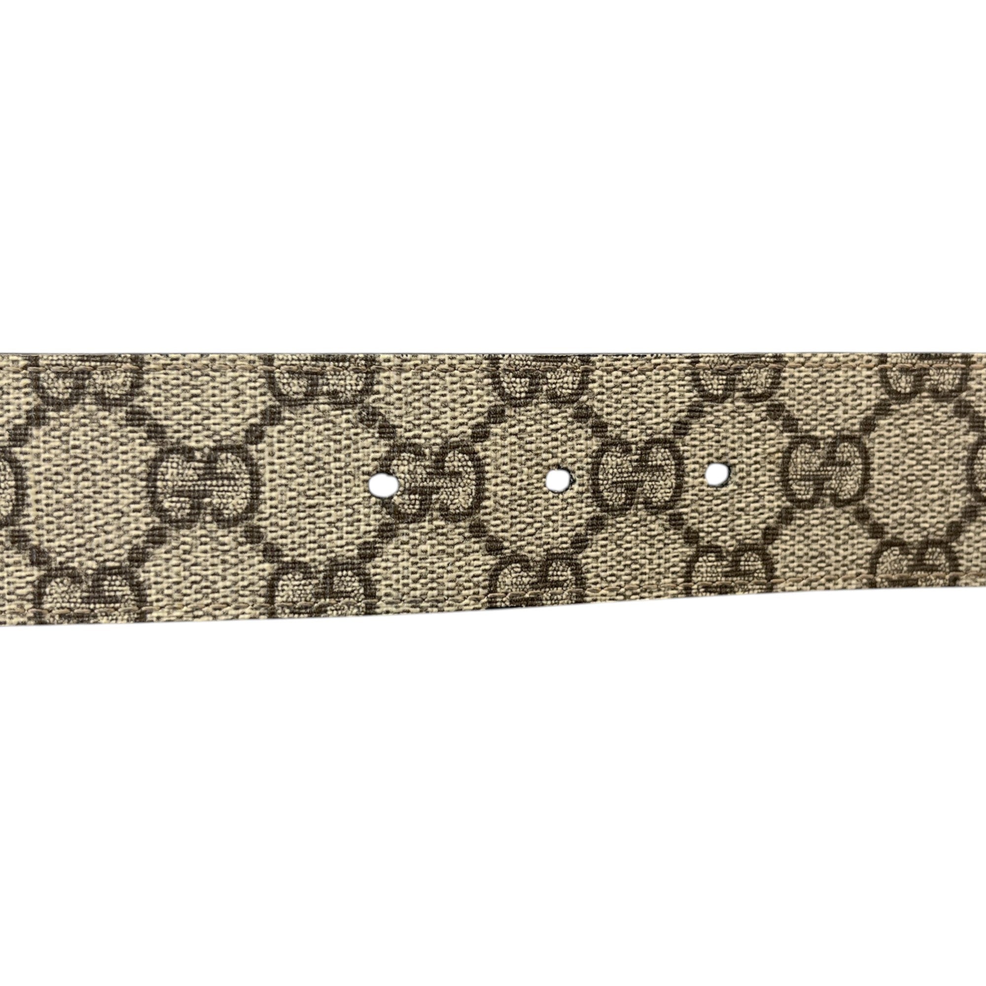 Women's Gg Supreme Reversible Buckle Belt Beige Size 80CM / UK 8