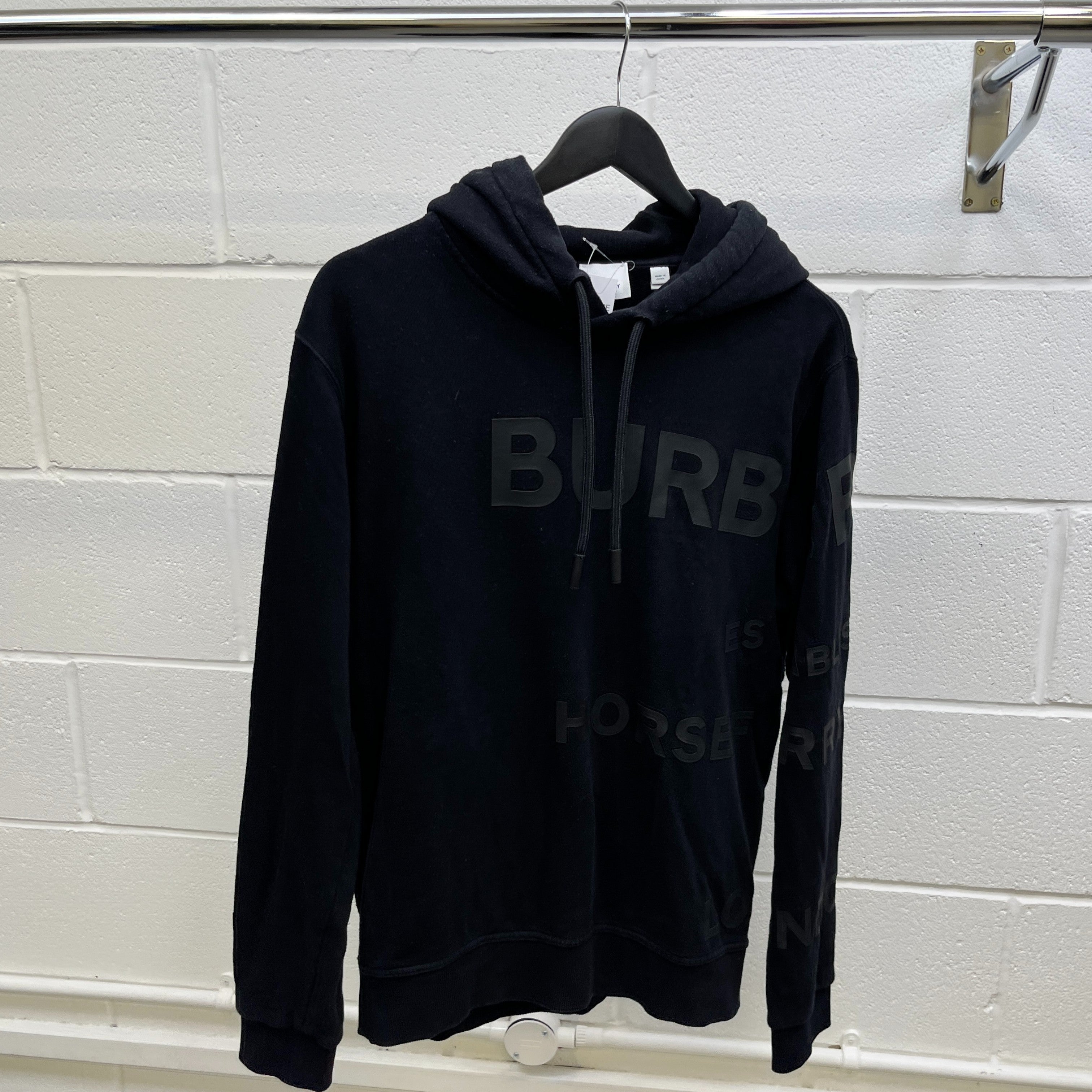 Men's Horseferry Print Hoodie Black Size S