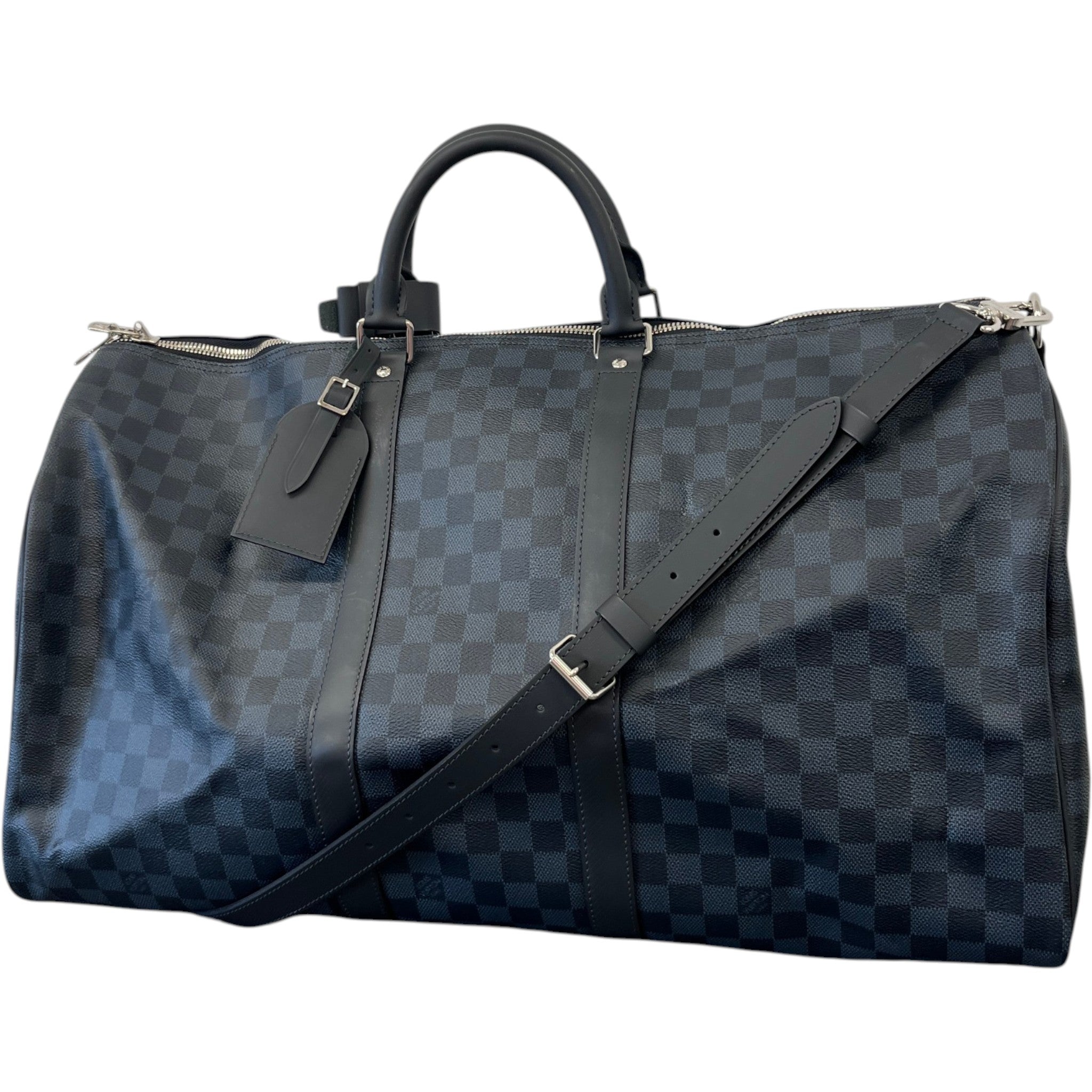 Men's Damier Colbalt Keepall 55 Bag Navy