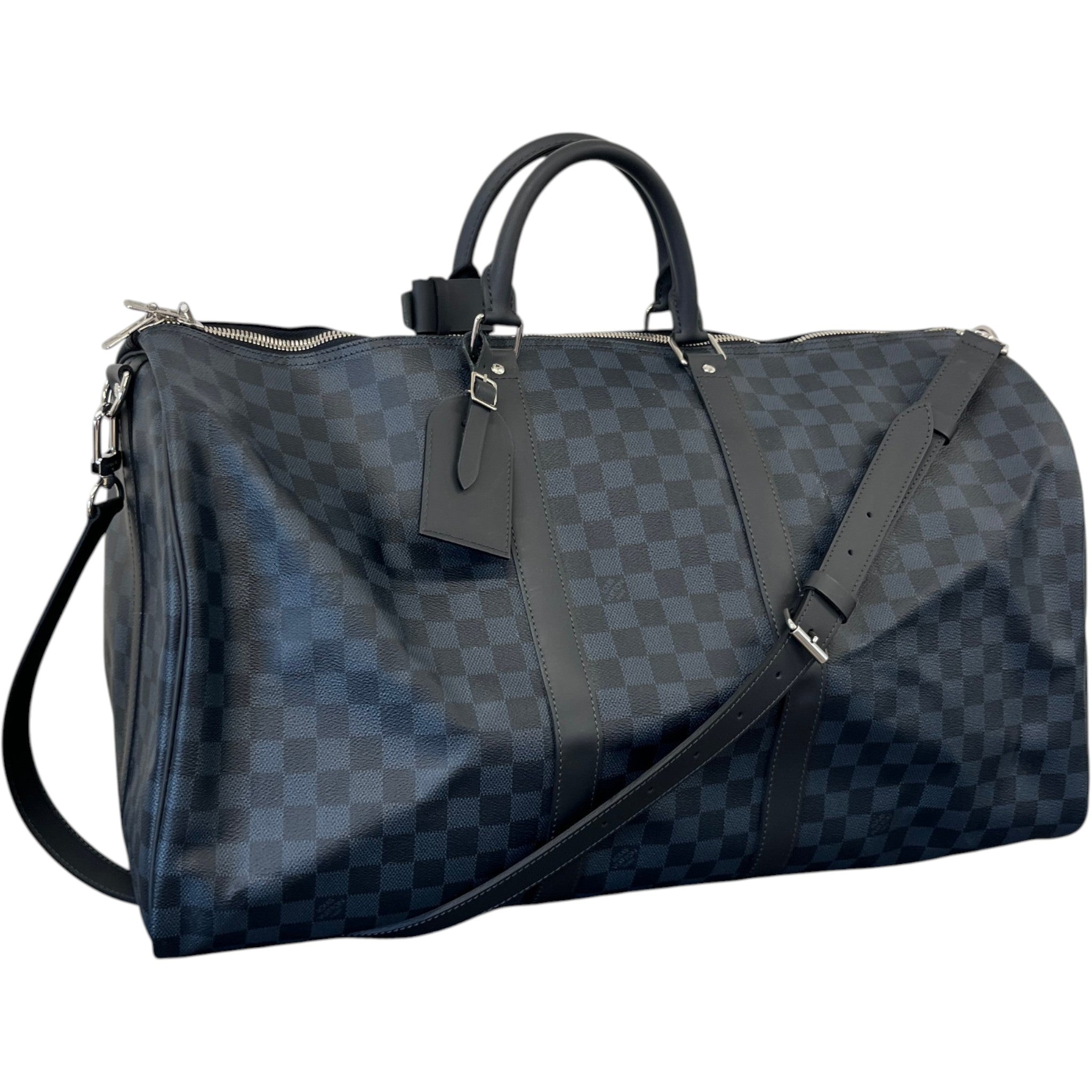 Men's Damier Colbalt Keepall 55 Bag Navy