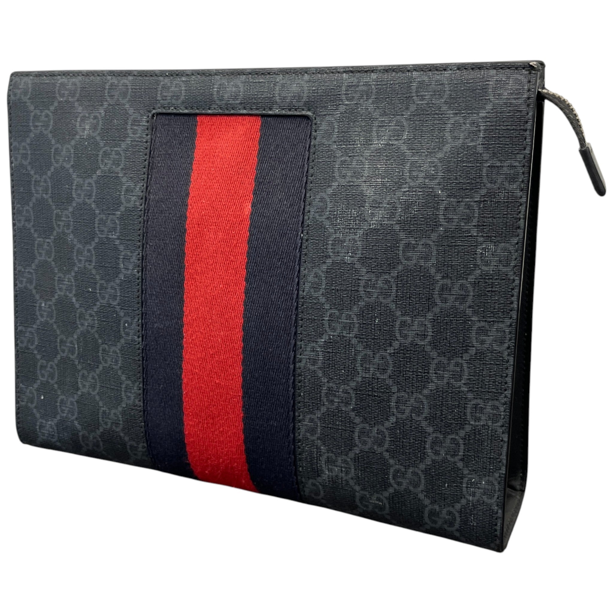 Men's Gg Supreme Web Clutch Black