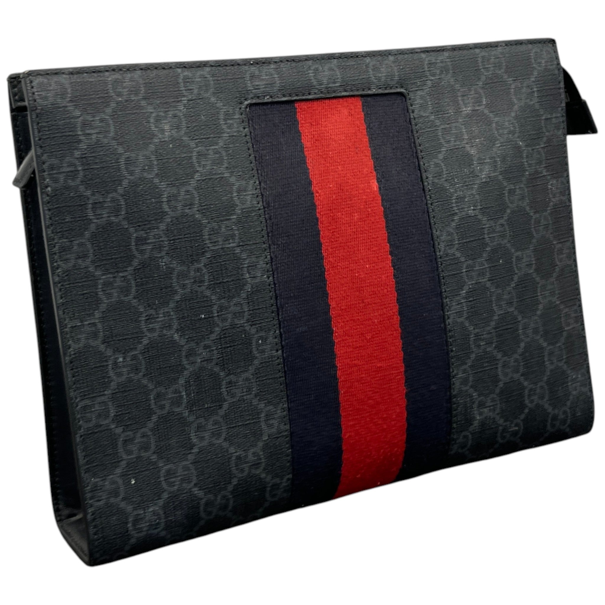 Men's Gg Supreme Web Clutch Black