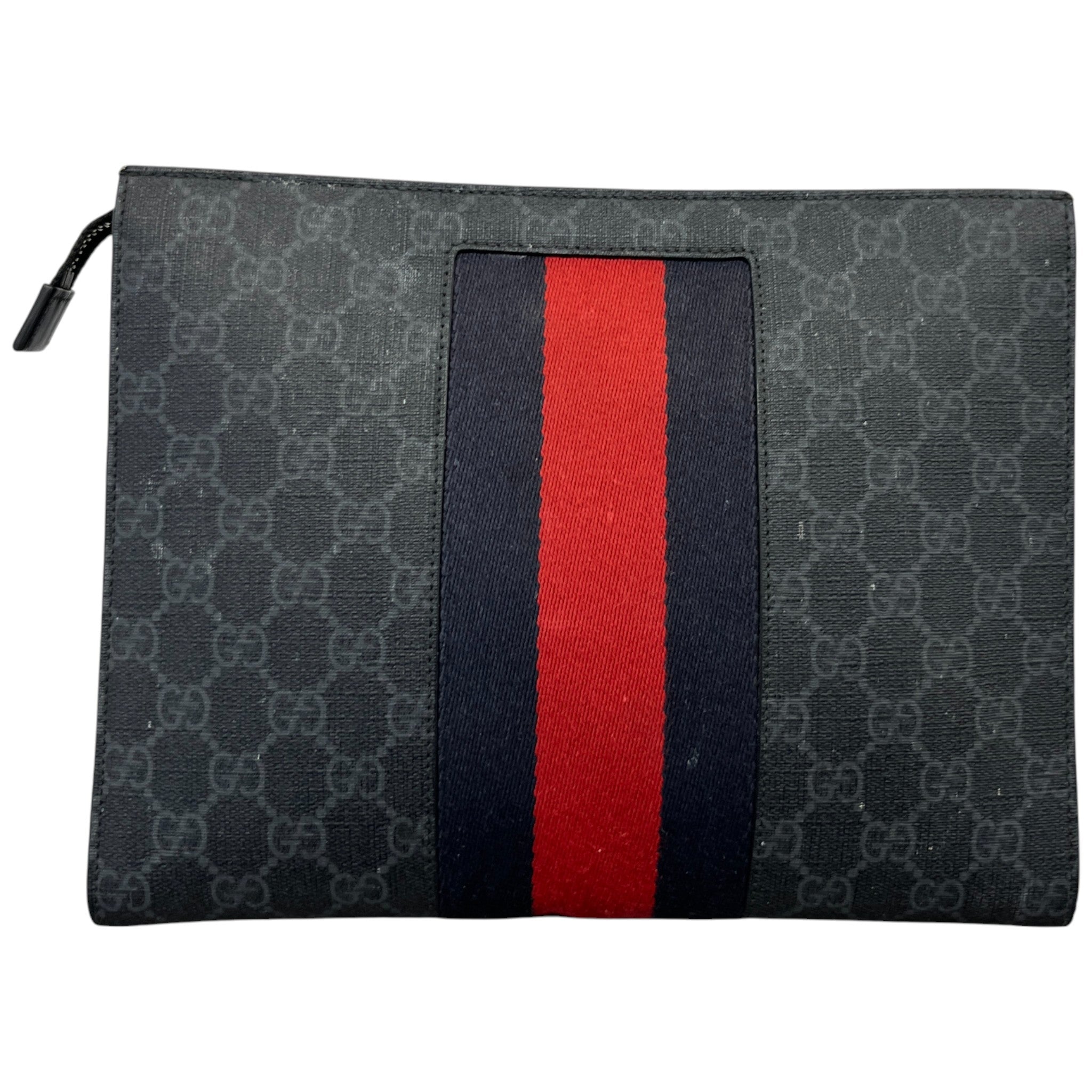 Men's Gg Supreme Web Clutch Black