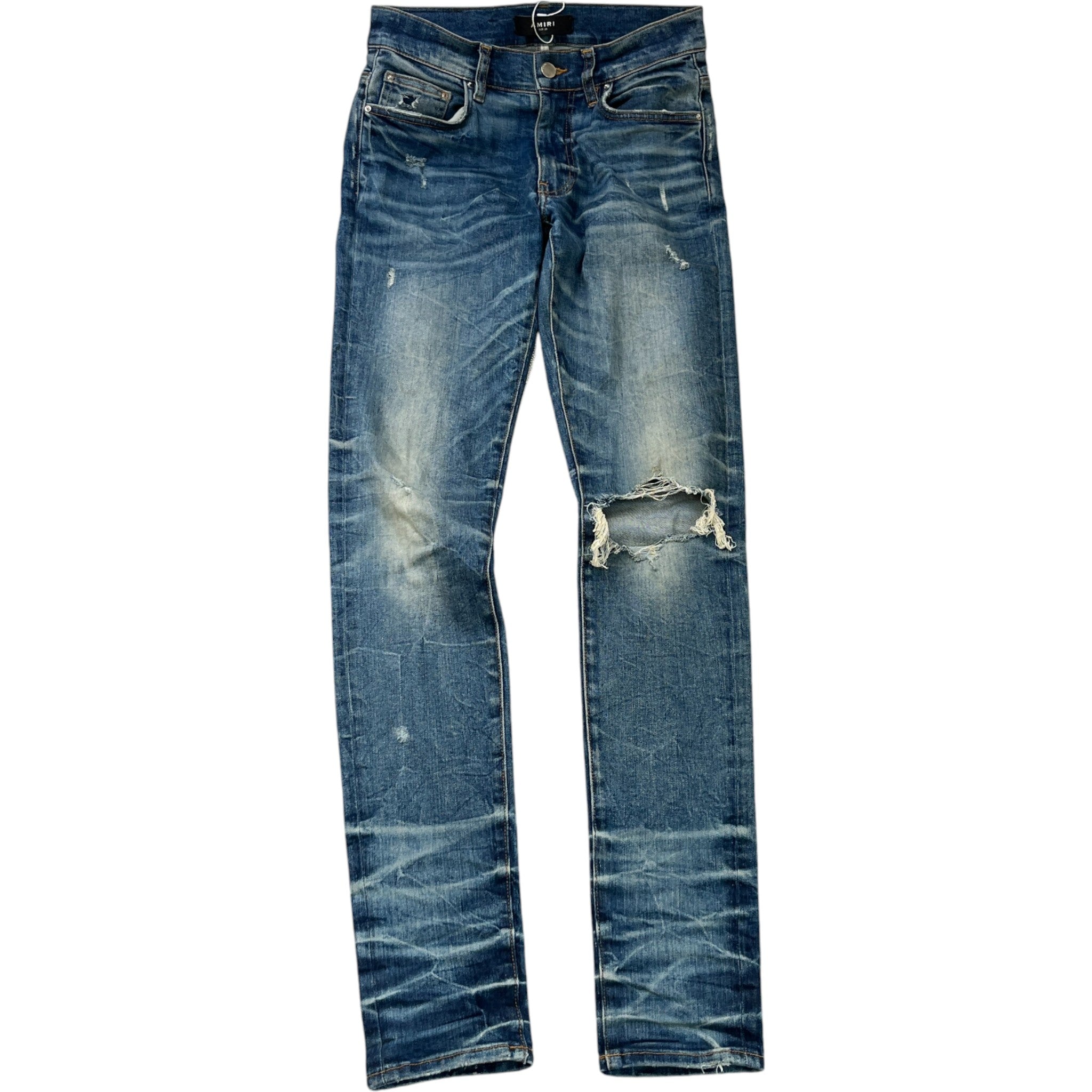 Men's Distressed Skinny Jeans Blue Size Waist 28"