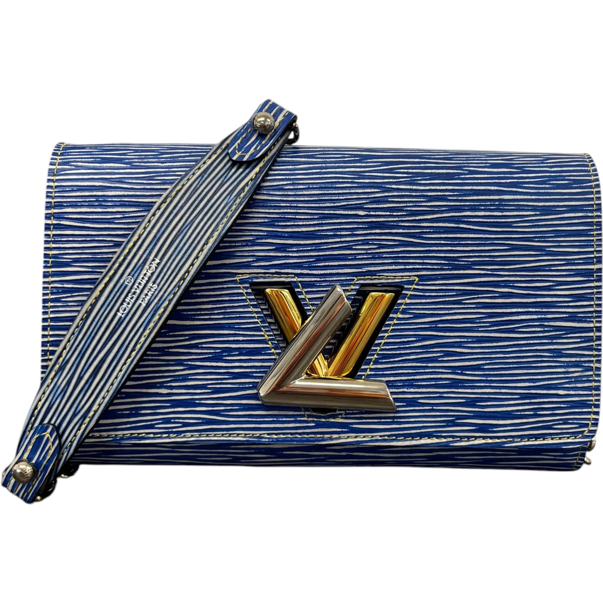 Women's Epi Twist Wallet On Chain Bag Blue