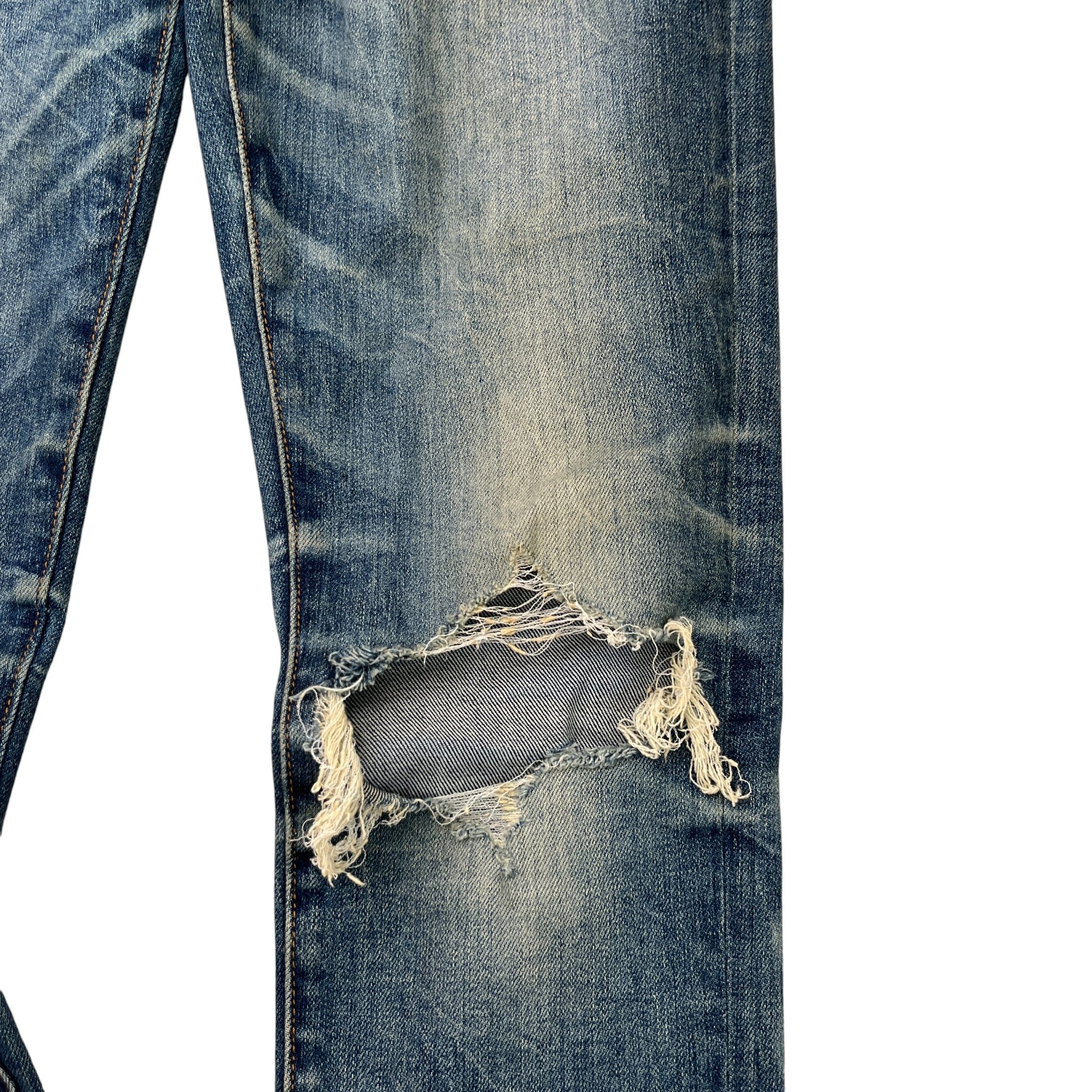 Men's Distressed Skinny Jeans Blue Size Waist 28"