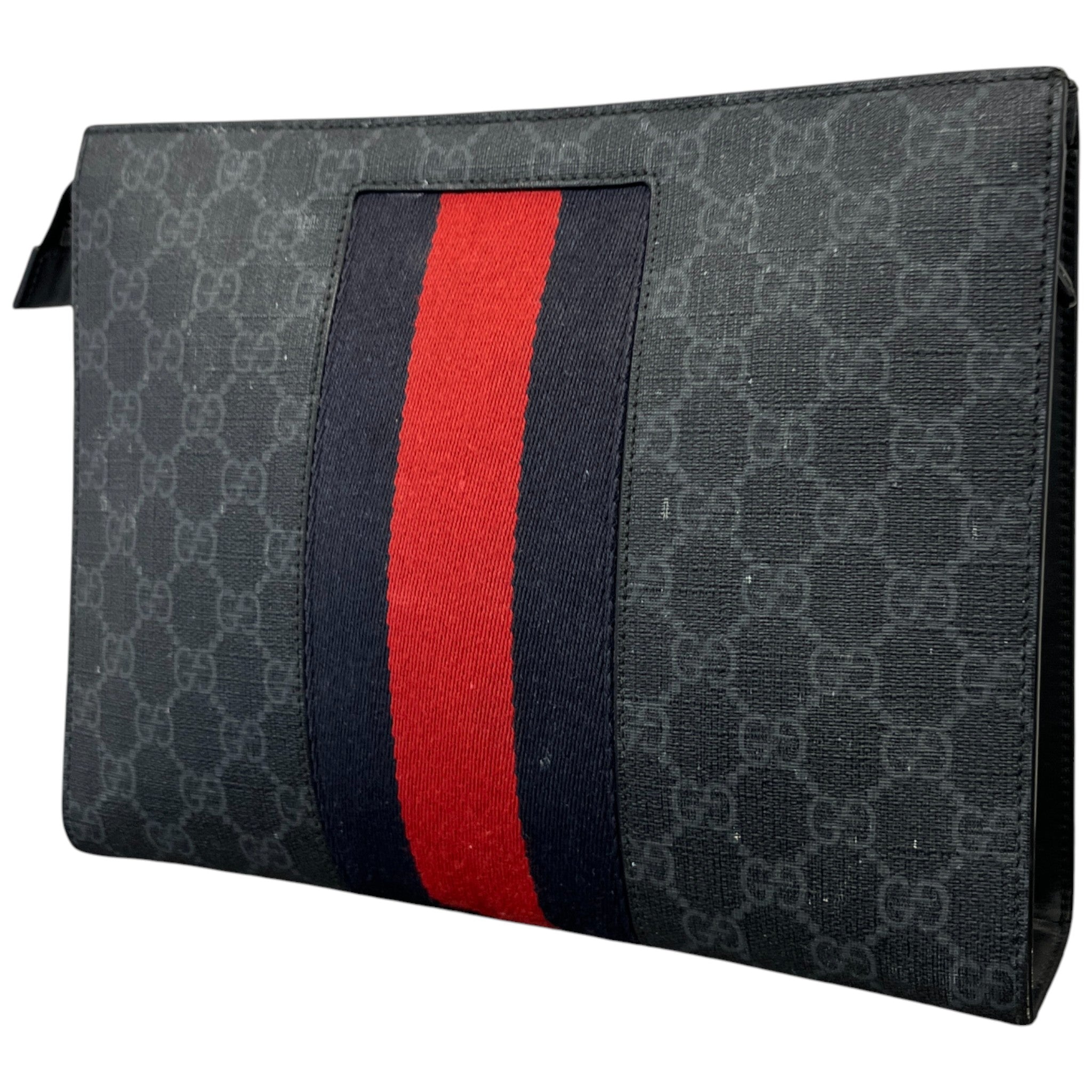 Men's Gg Supreme Web Clutch Black