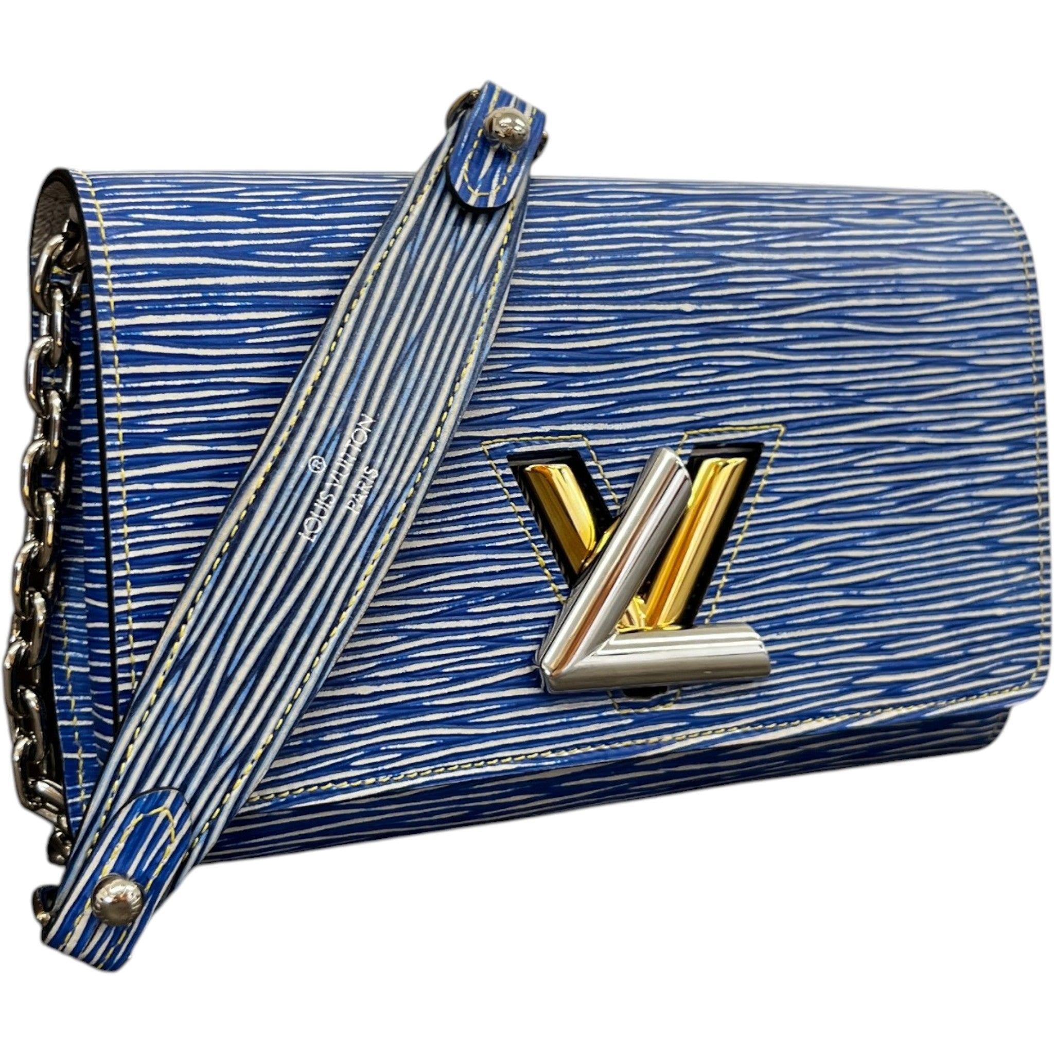 Women's Epi Twist Wallet On Chain Bag Blue