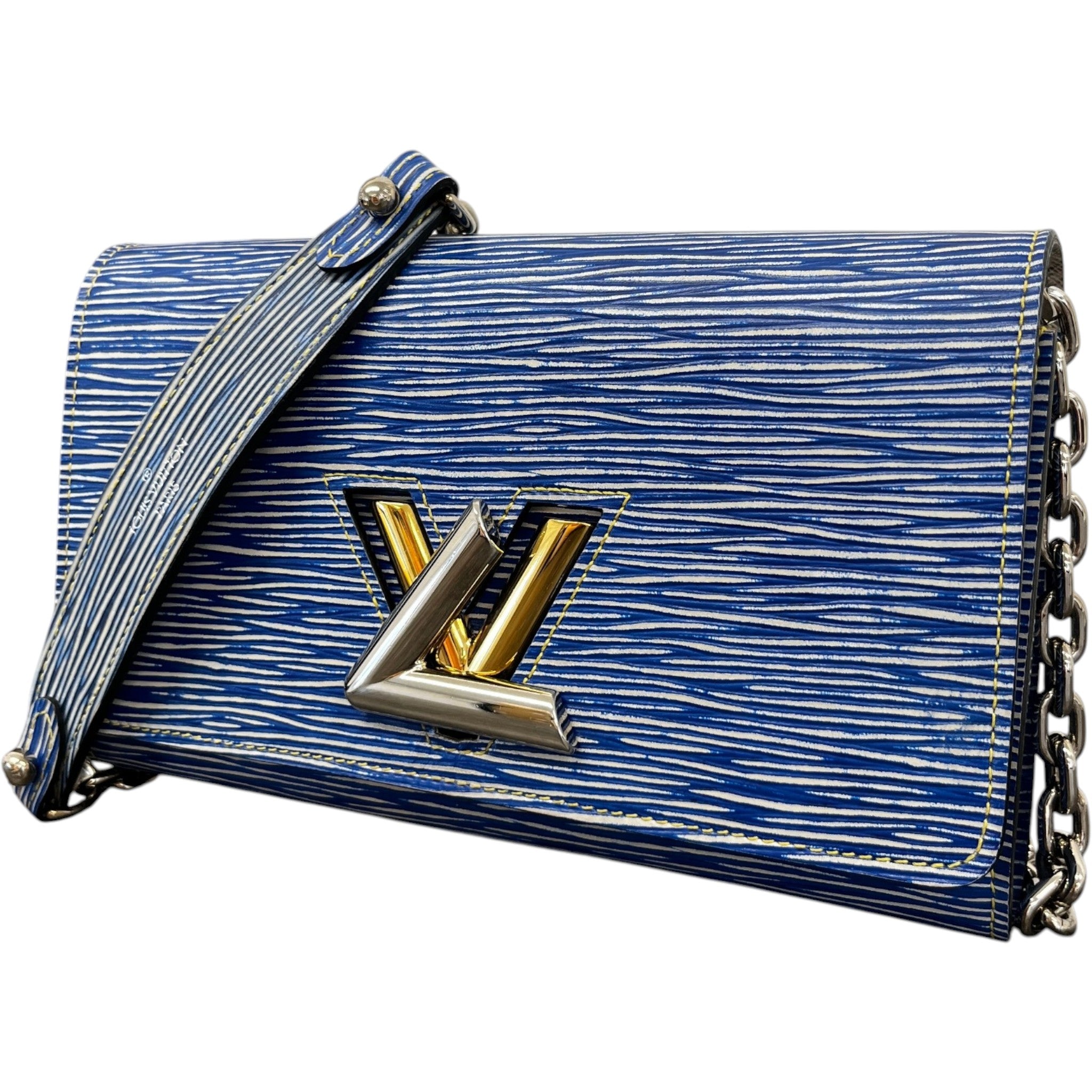 Women's Epi Twist Wallet On Chain Bag Blue