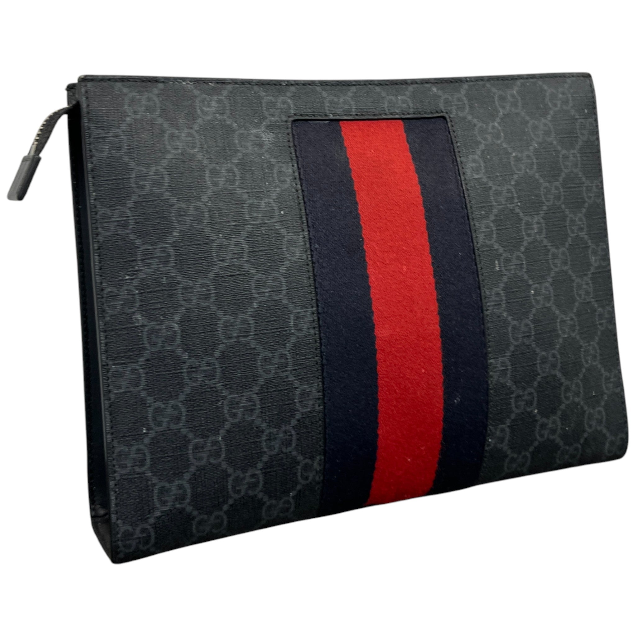 Men's Gg Supreme Web Clutch Black