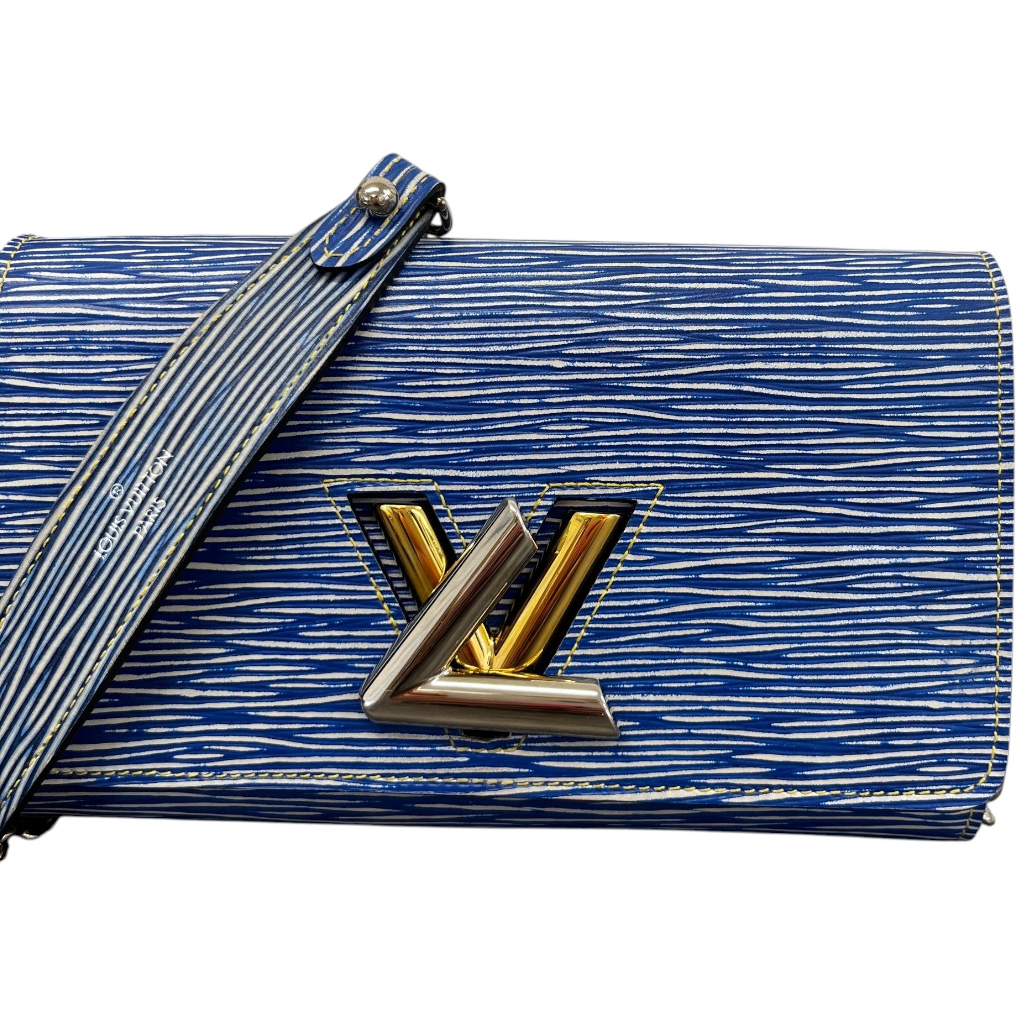 Women's Epi Twist Wallet On Chain Bag Blue