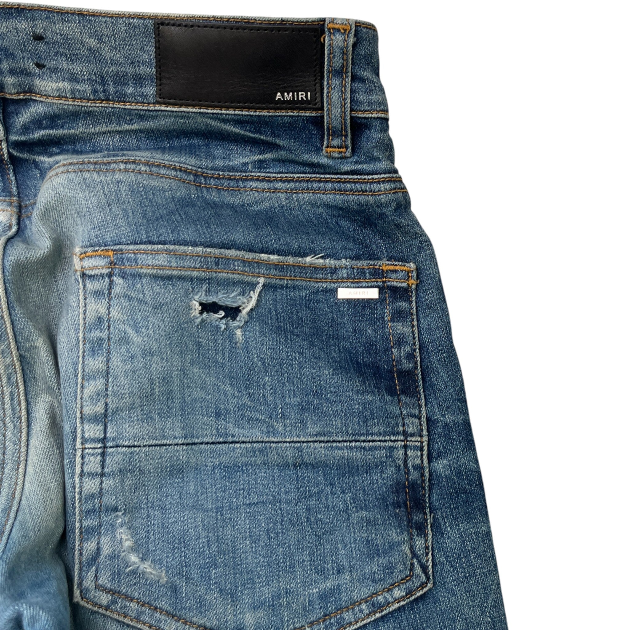 Men's Distressed Skinny Jeans Blue Size Waist 28"