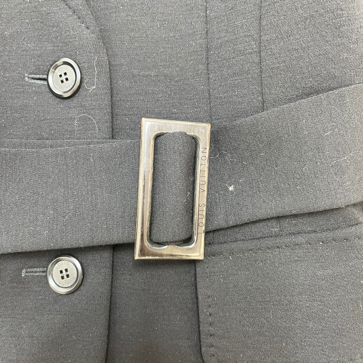 Women's Monogram Lining Belted Blazer Suit Black Size 36