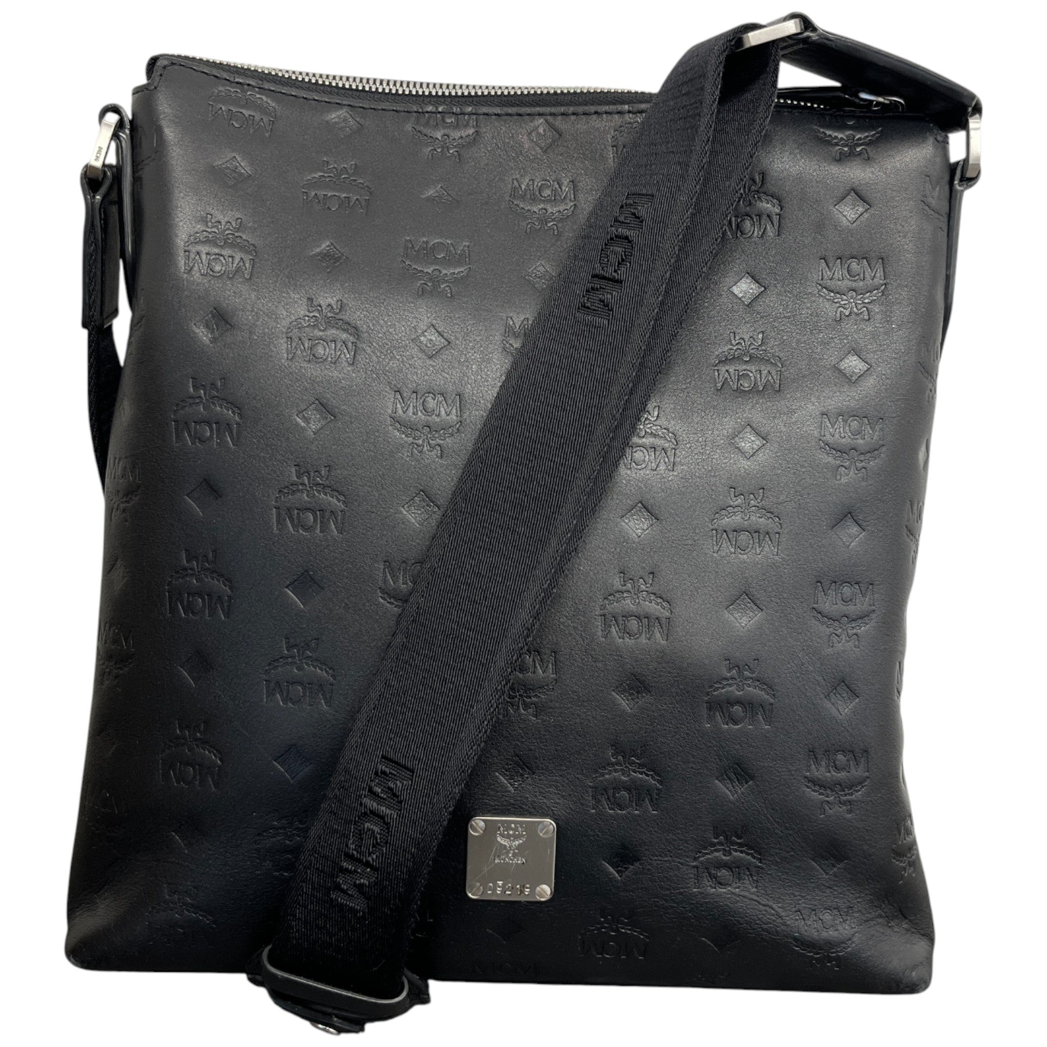 Men's Monogram Logo Messenger Bag Black