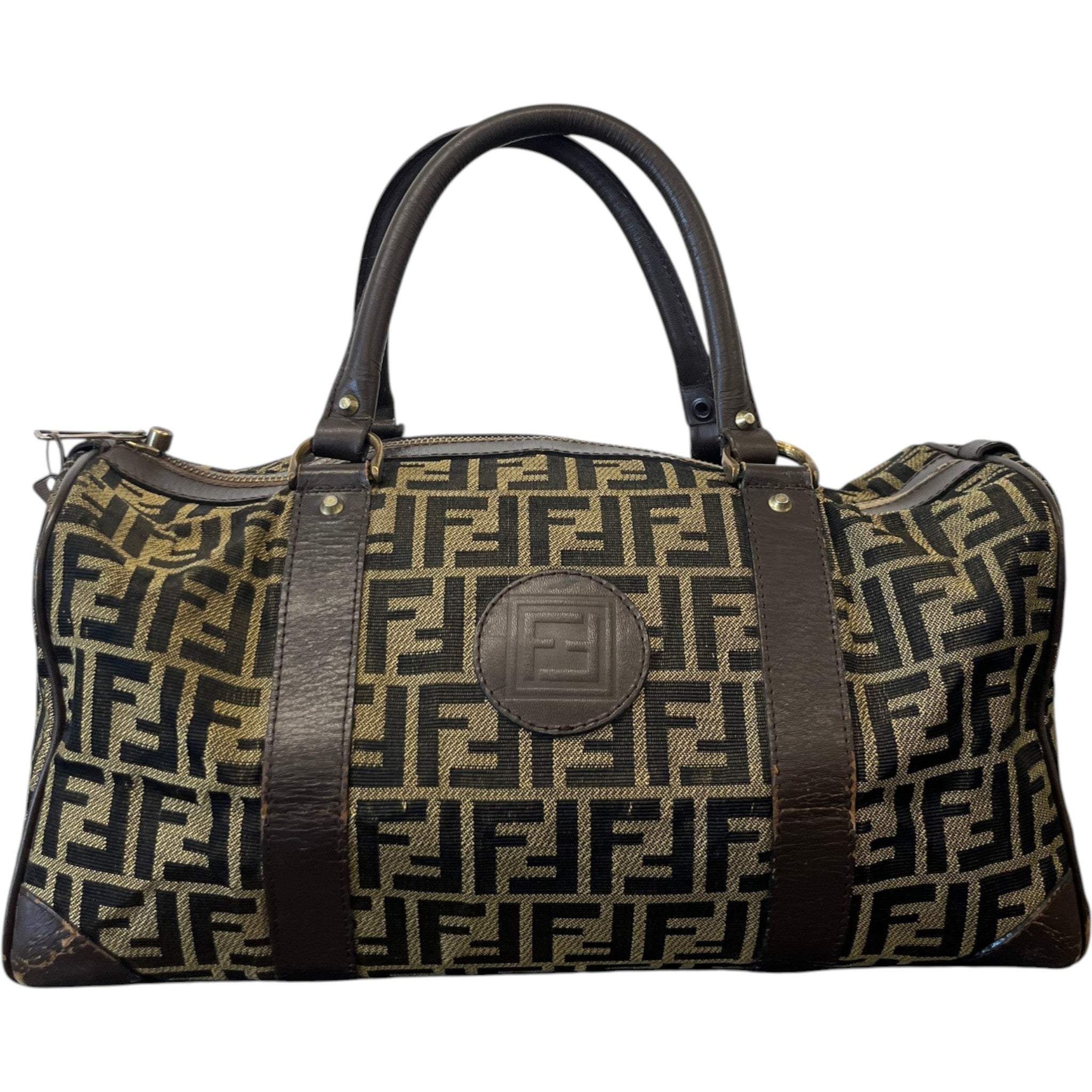 Women's Vintage Ff Zucca Boston Bag Brown