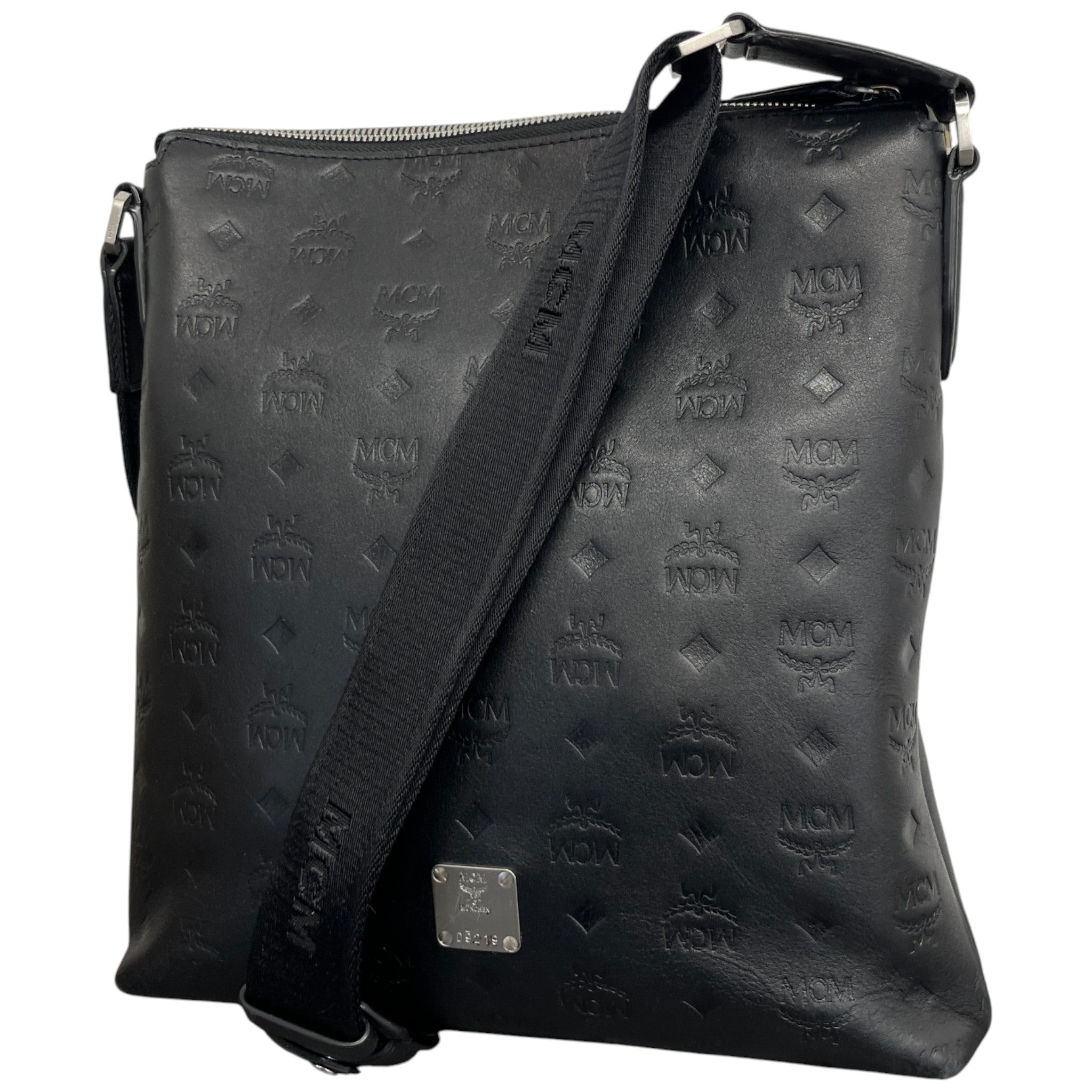 Men's Monogram Logo Messenger Bag Black