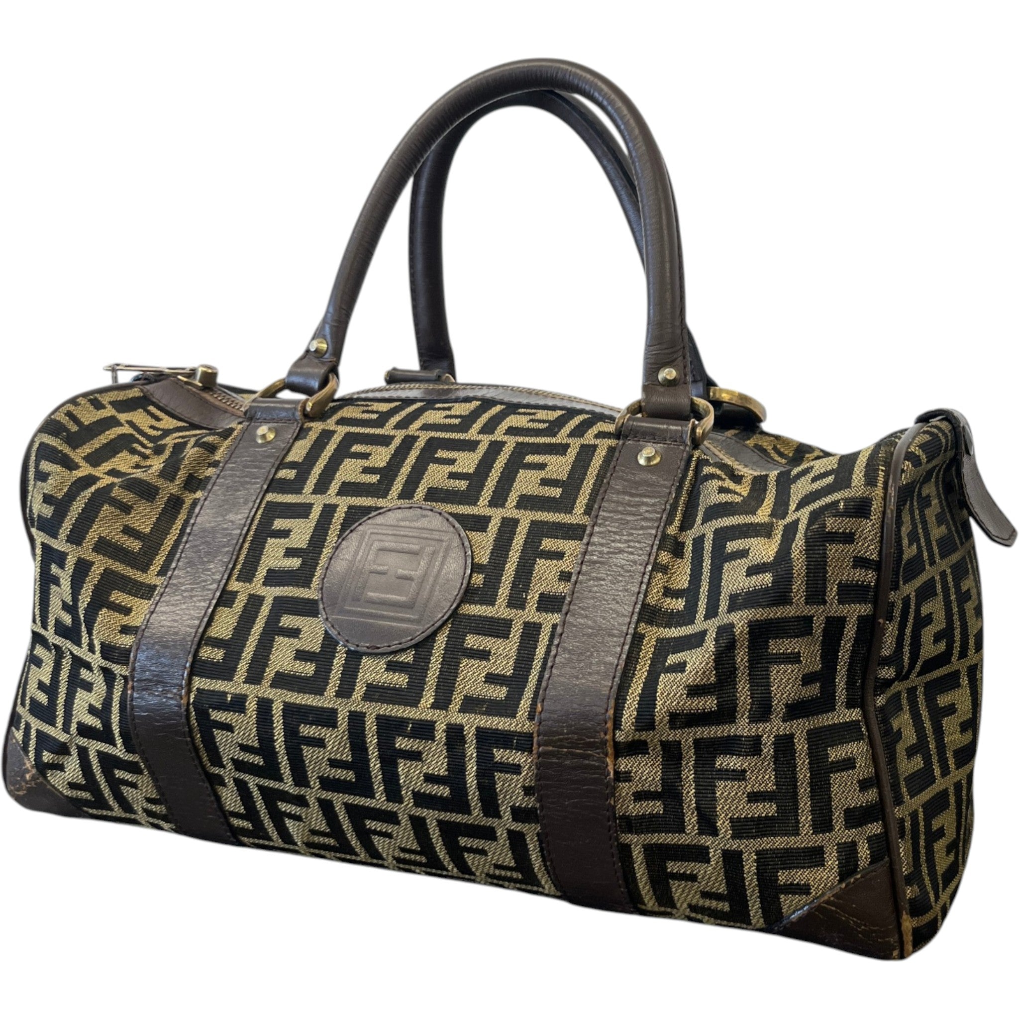 Women's Vintage Ff Zucca Boston Bag Brown