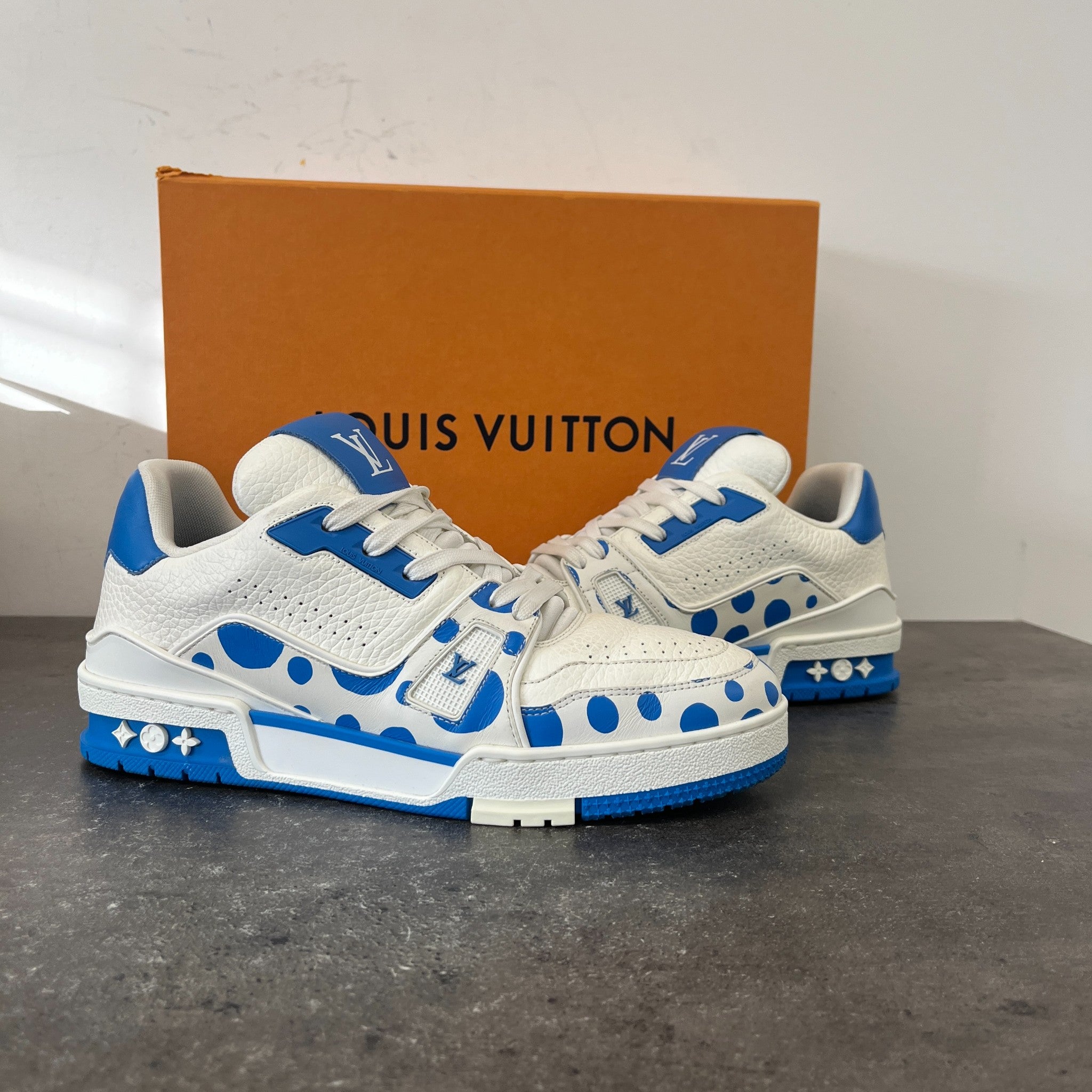 Men's Lv X Kusama Low Trainers Blue Size EU 39.5 / UK 5.5