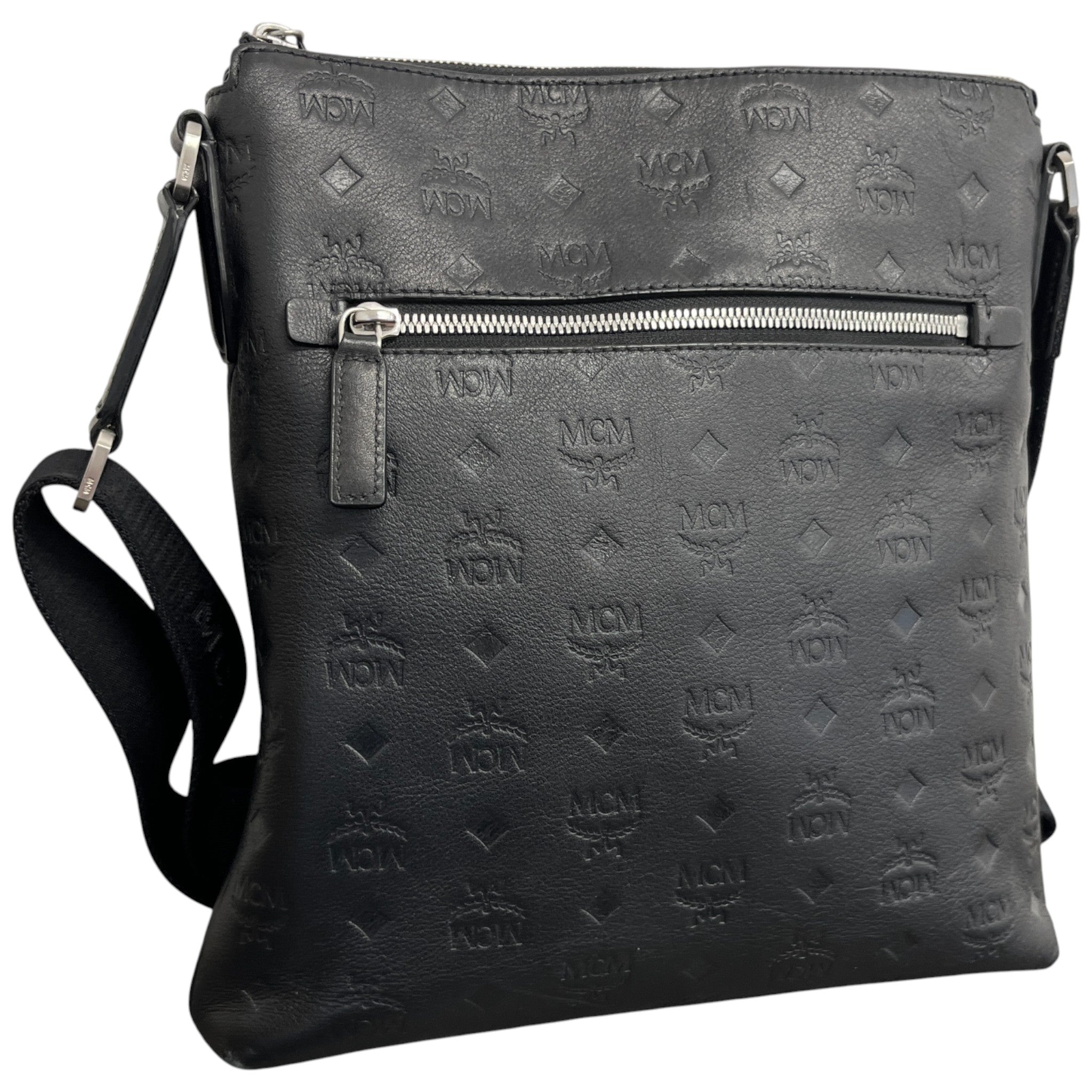 Men's Monogram Logo Messenger Bag Black