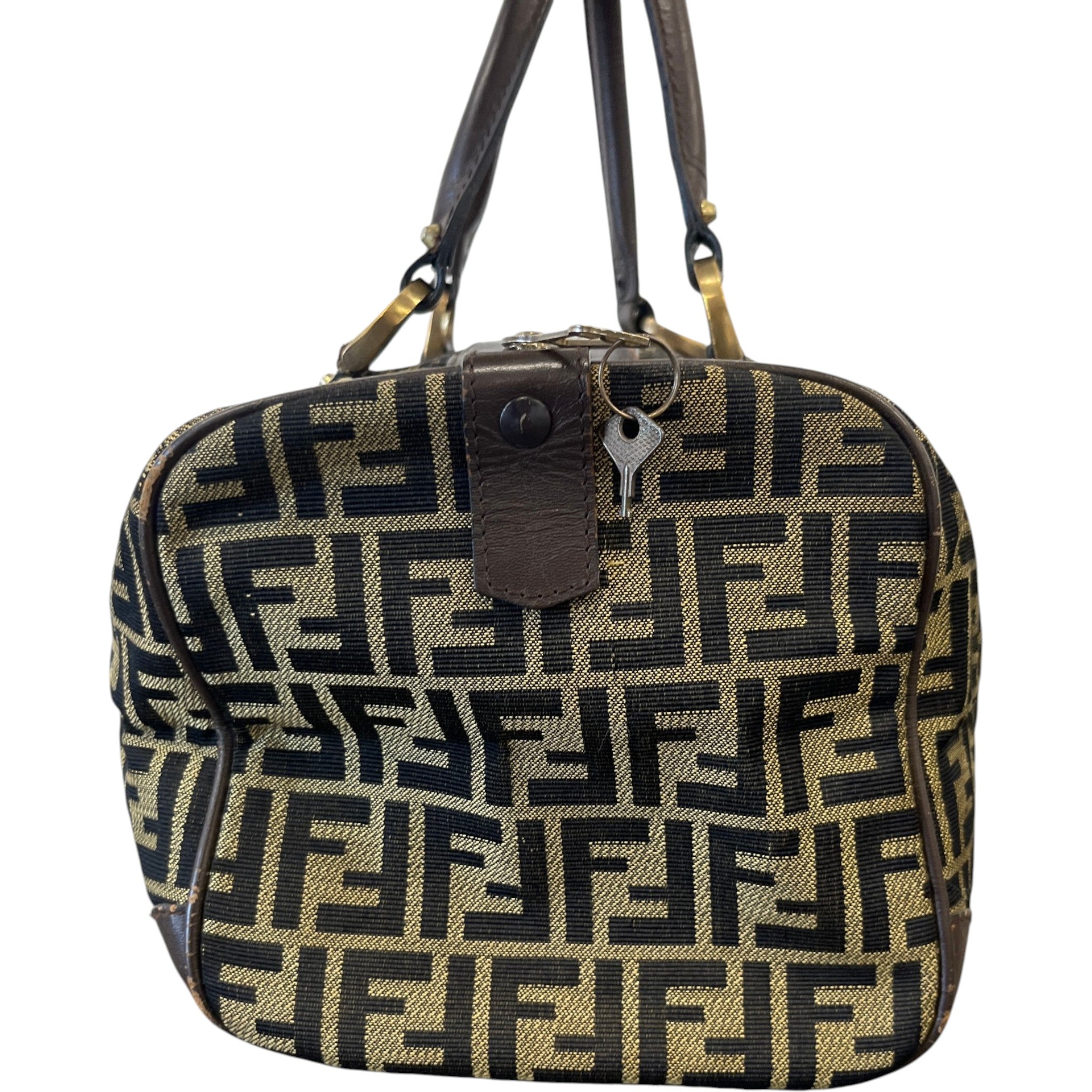 Women's Vintage Ff Zucca Boston Bag Brown