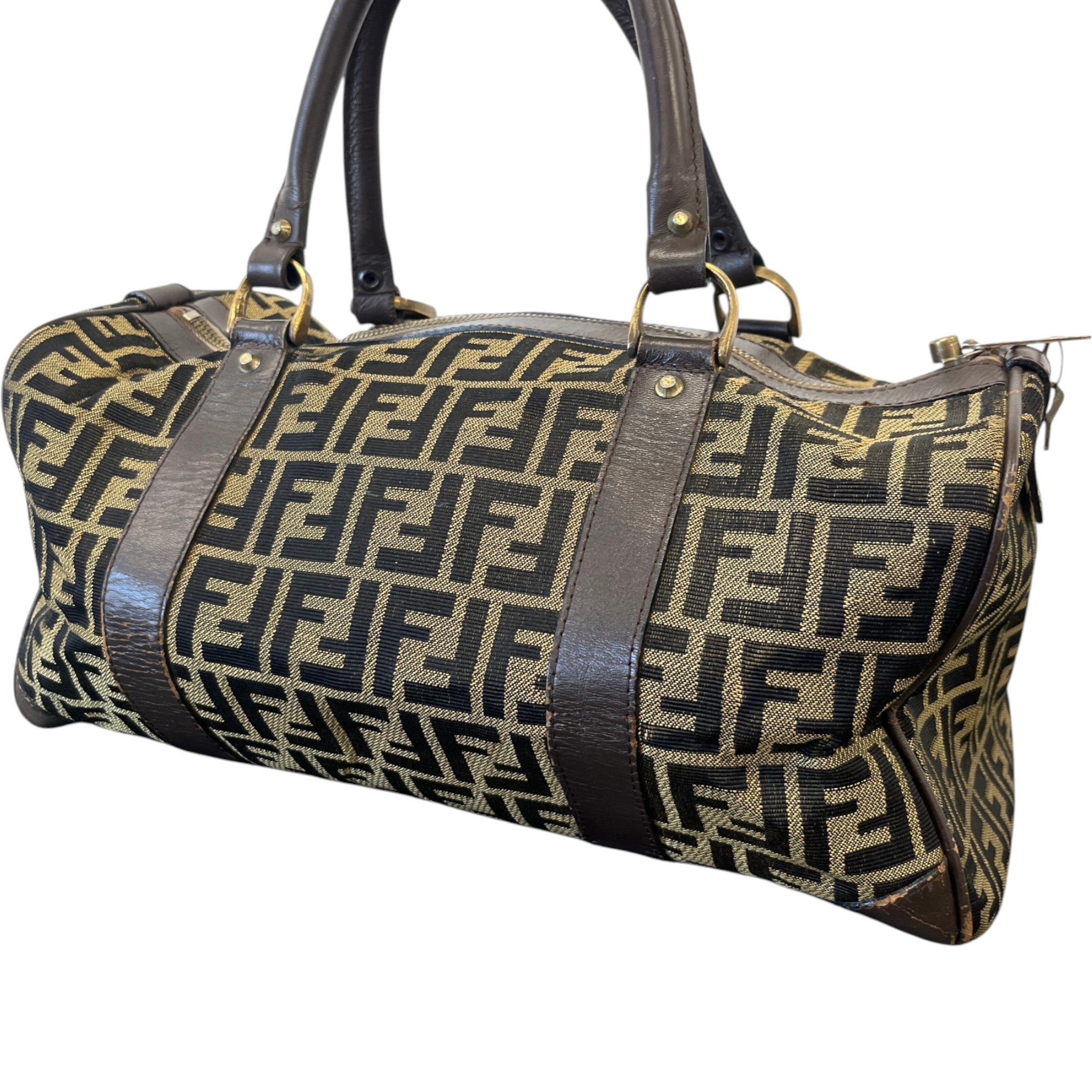 Women's Vintage Ff Zucca Boston Bag Brown