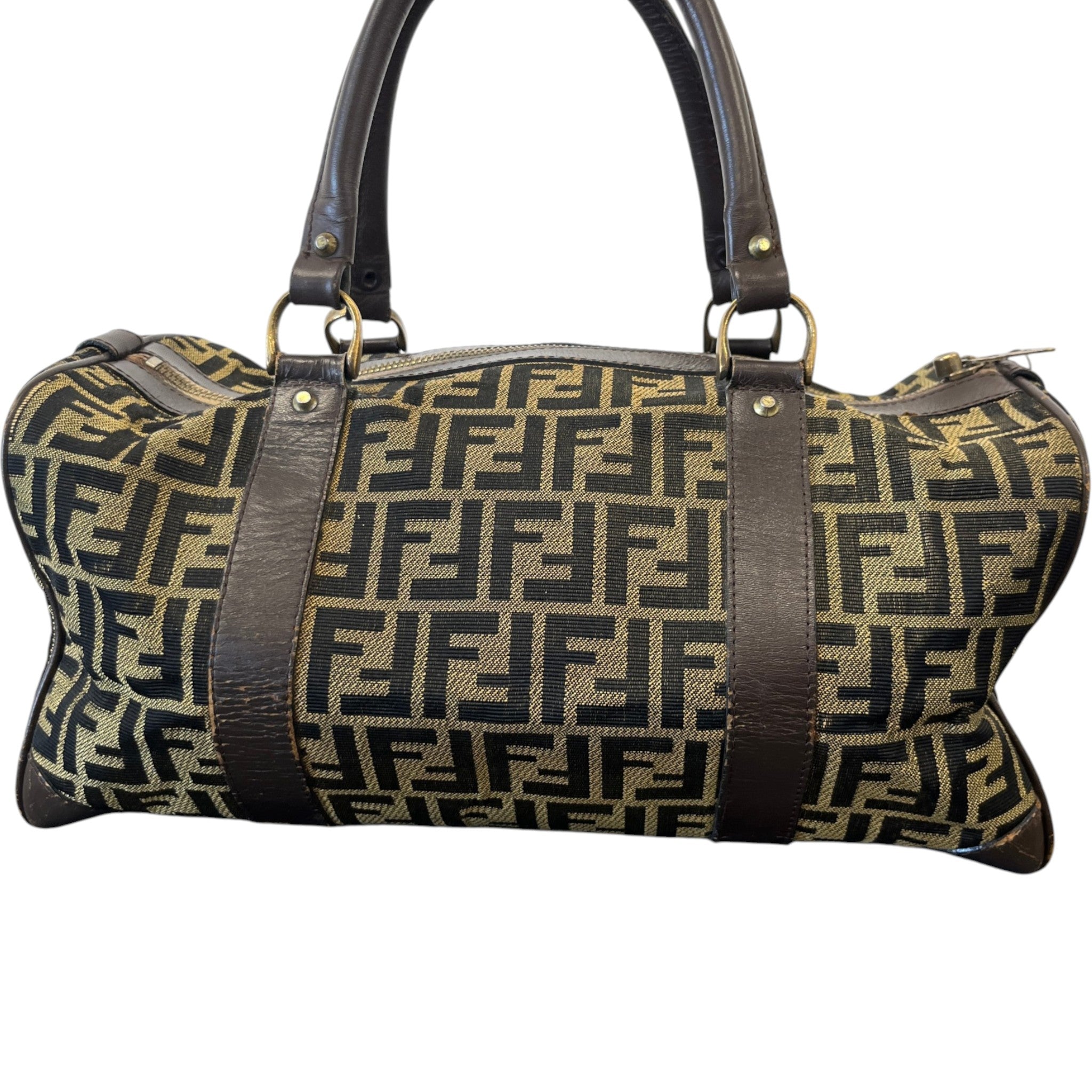 Women's Vintage Ff Zucca Boston Bag Brown