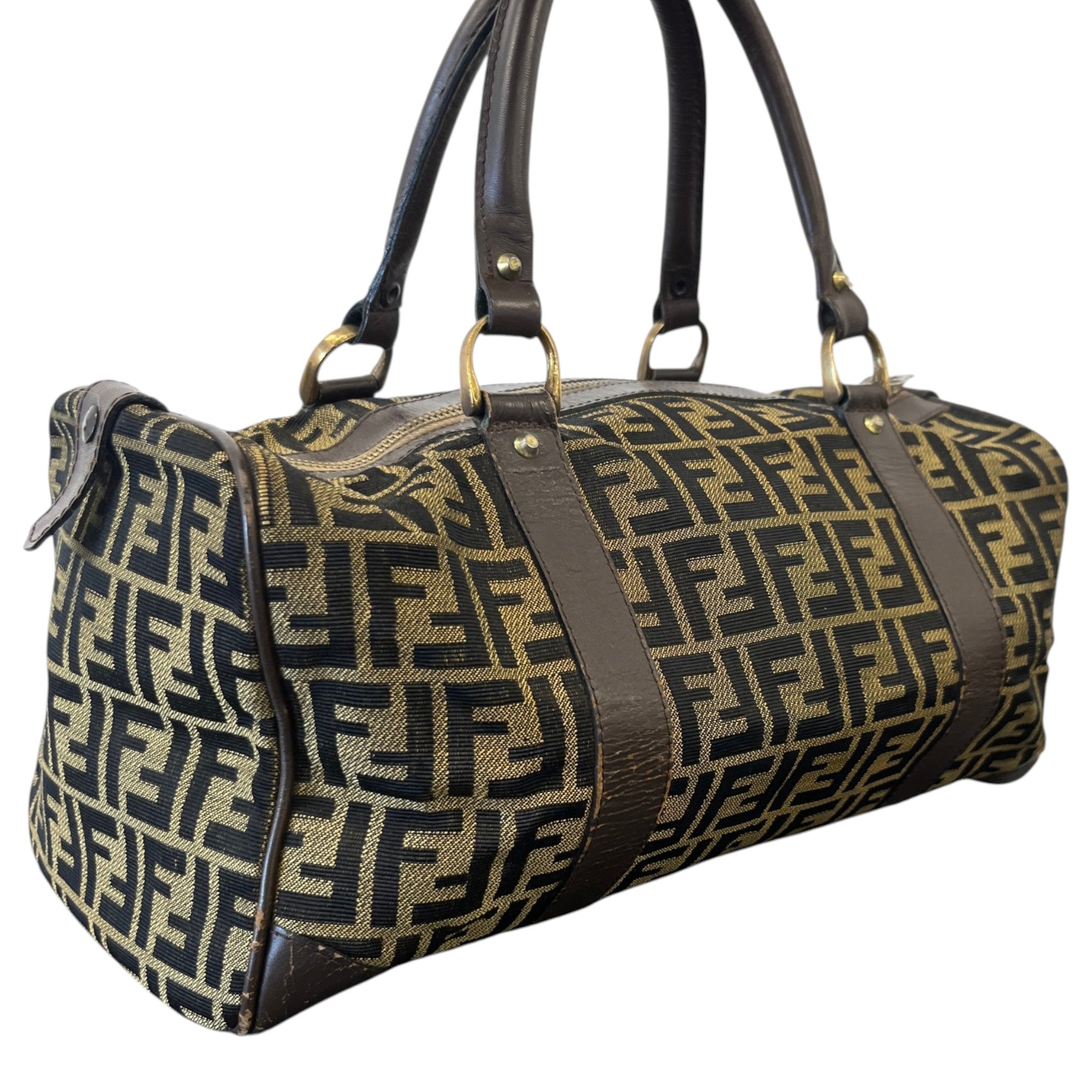 Women's Vintage Ff Zucca Boston Bag Brown