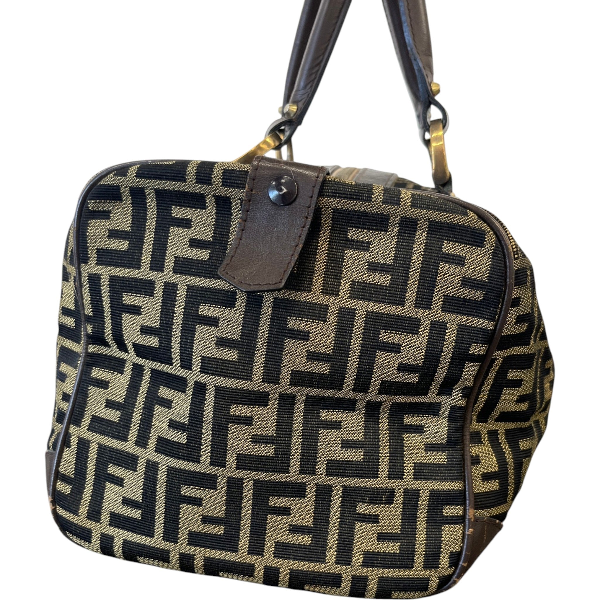 Women's Vintage Ff Zucca Boston Bag Brown