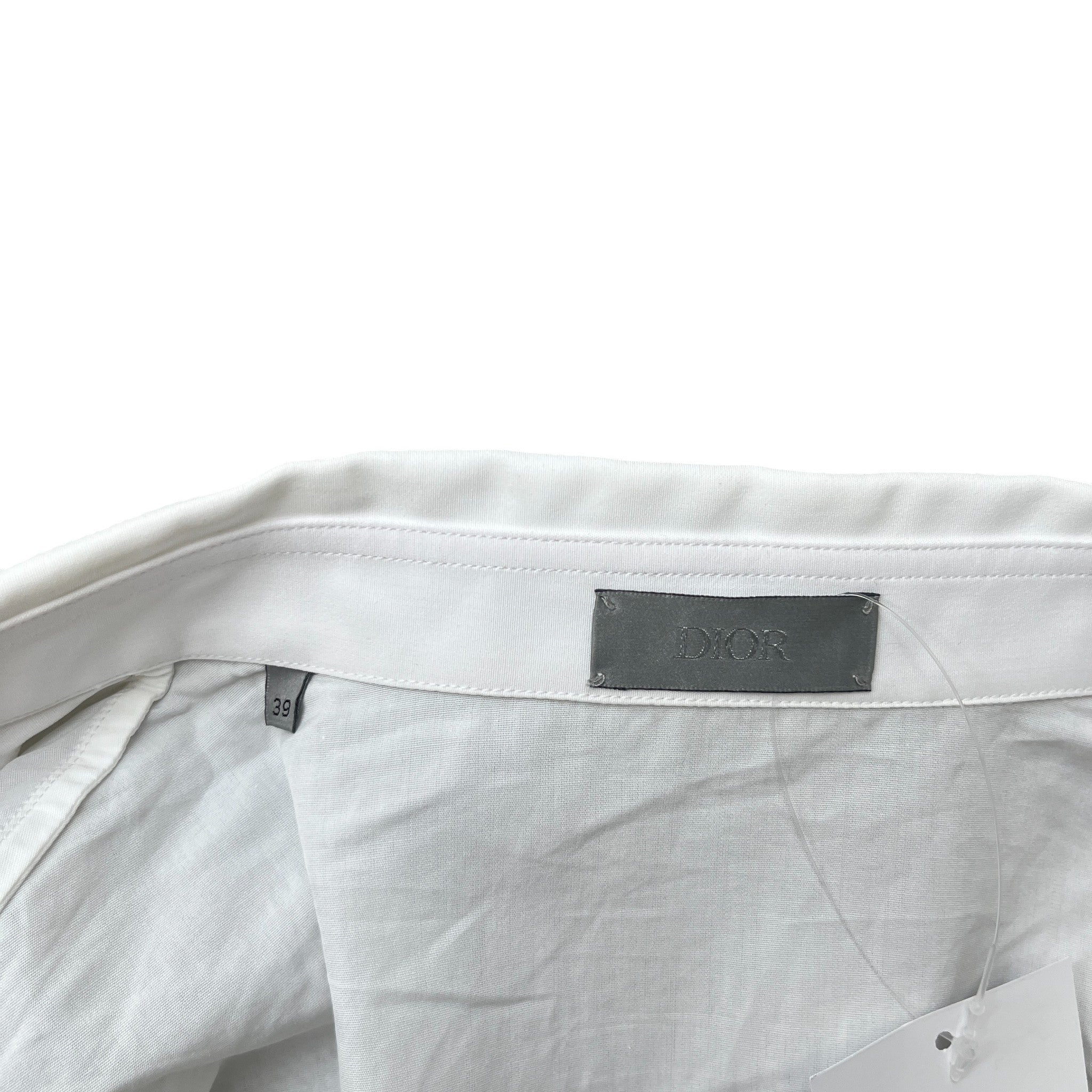 Men's Embroidered Logo Short Sleeve Shirt White Size M