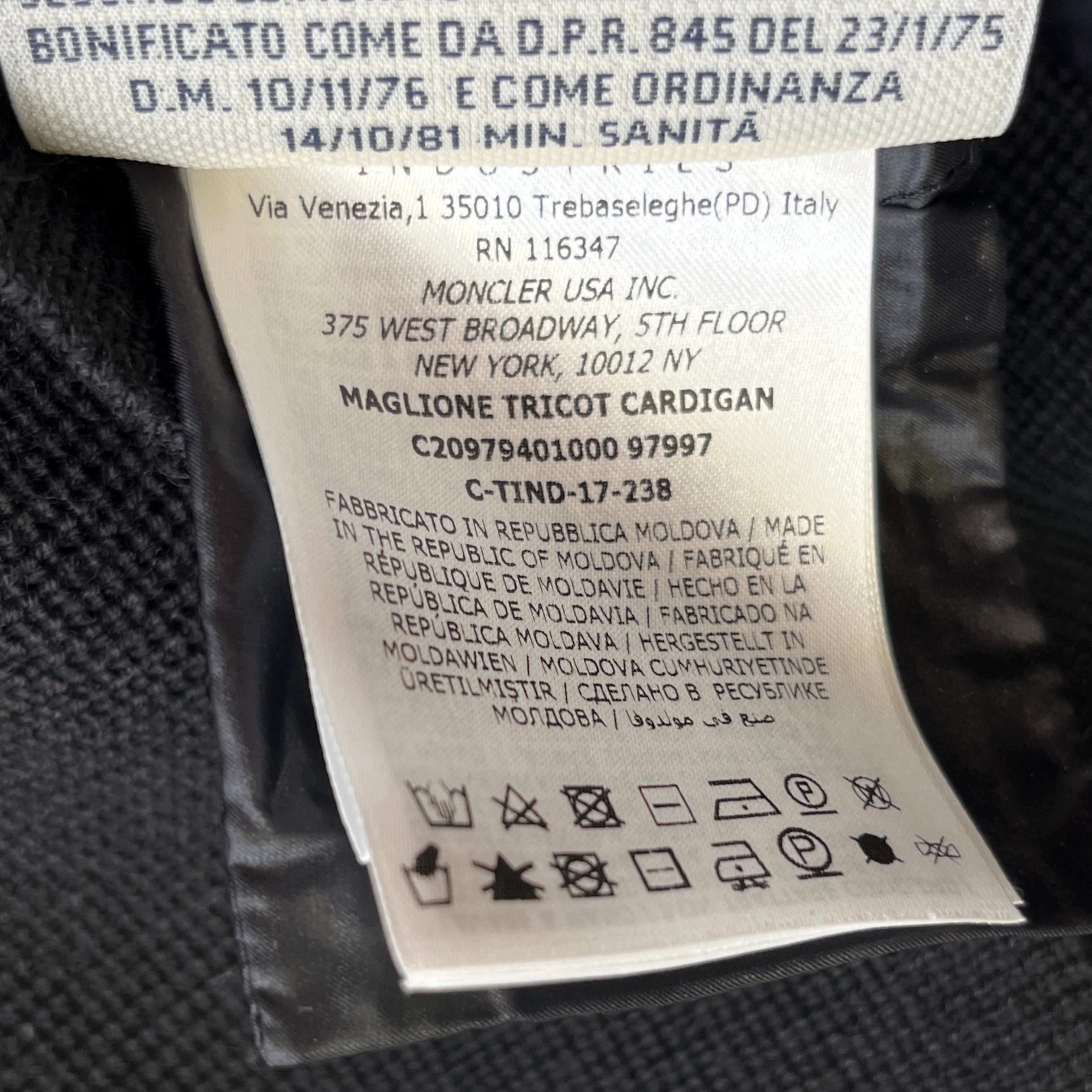 Men's Grenoble Maglione Tricot Jacket Black Size L