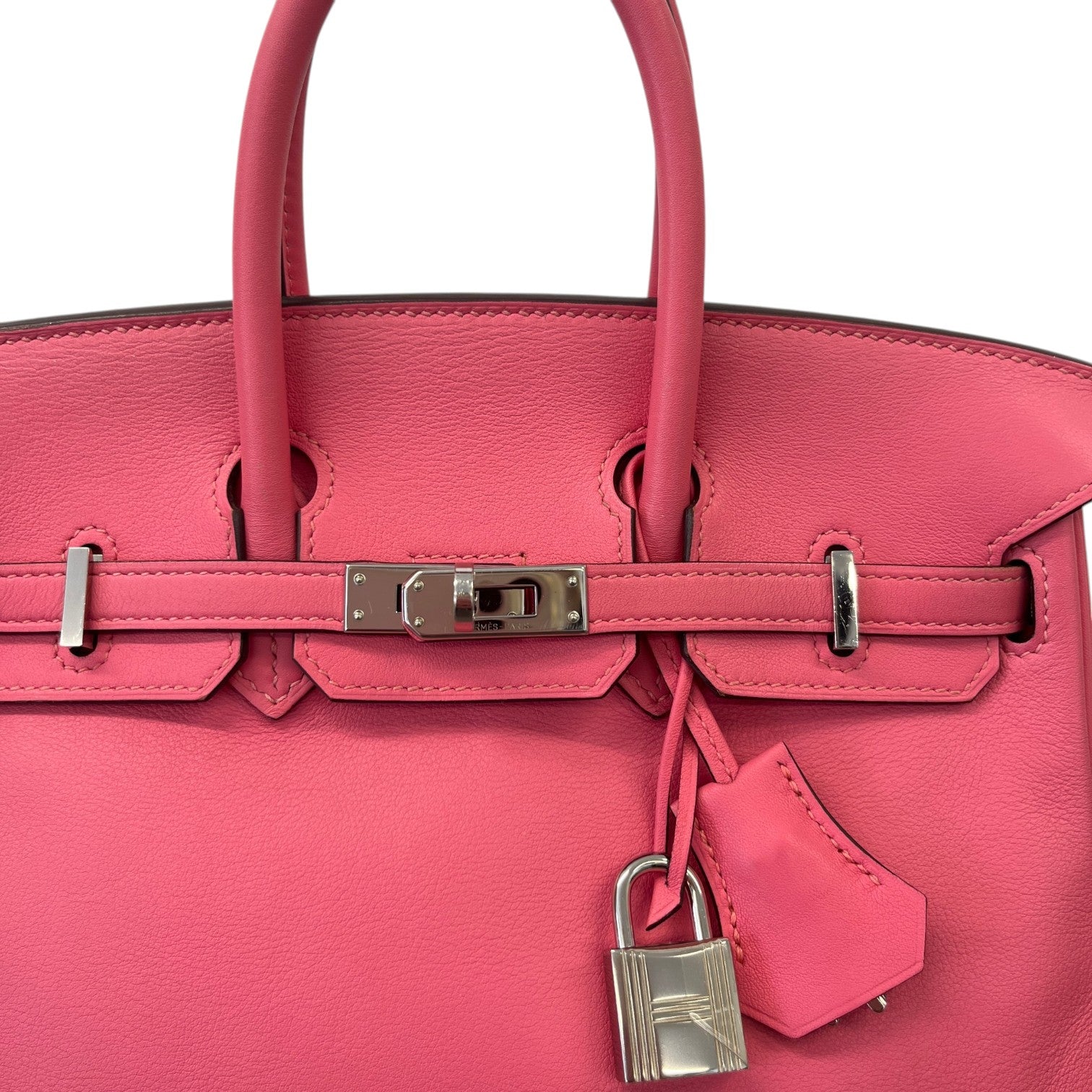 Women's Birkin 25 Rose Azalee Swift Palladium Hardware Bag Pink