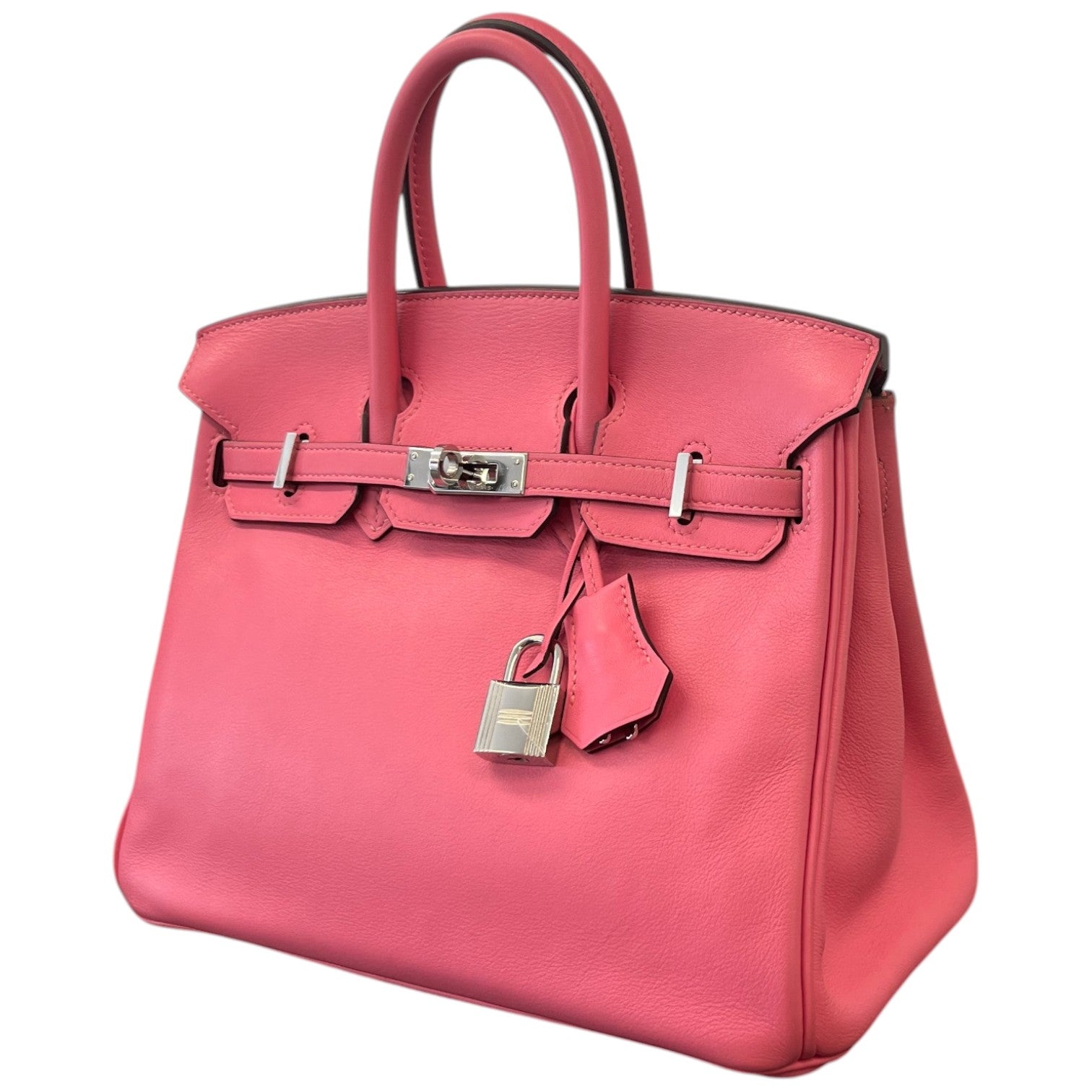Women's Birkin 25 Rose Azalee Swift Palladium Hardware Bag Pink