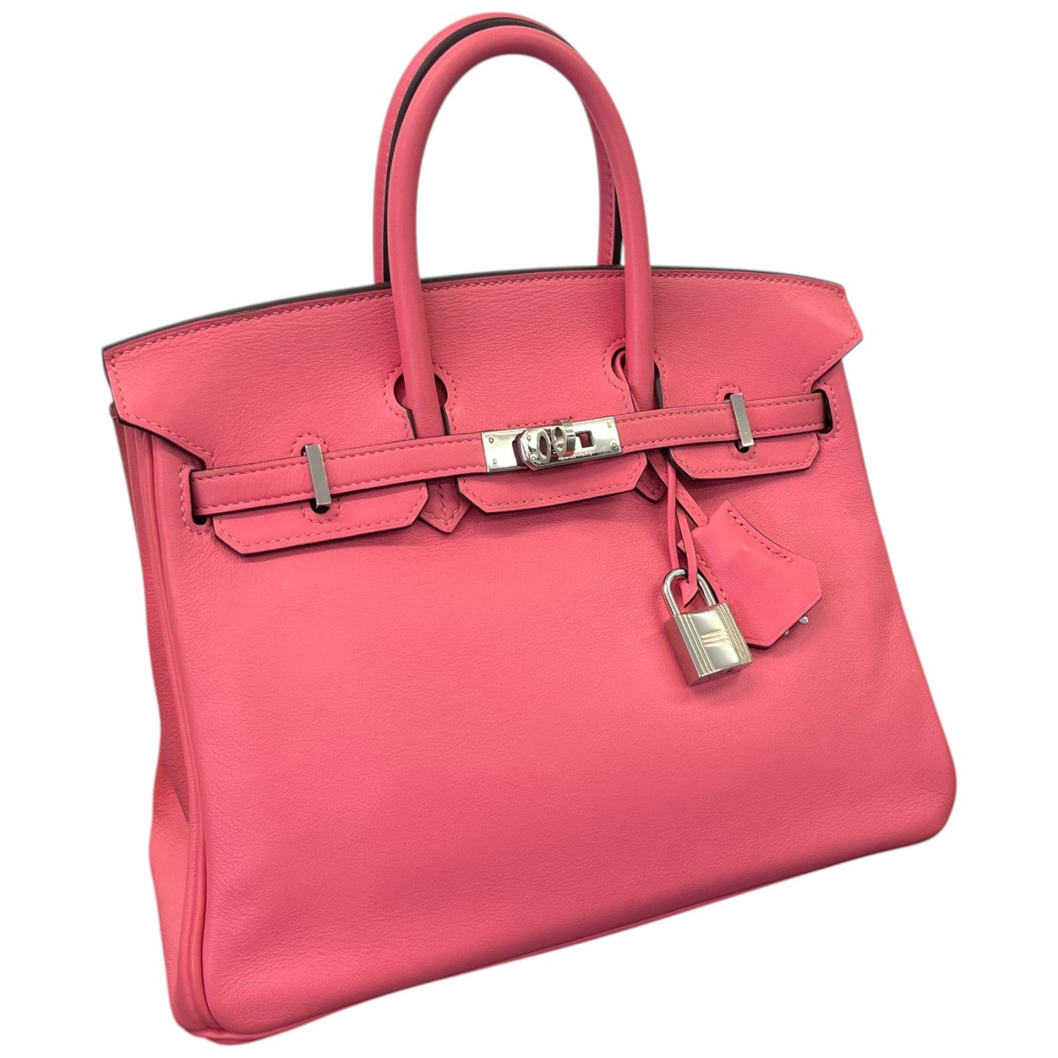 Women's Birkin 25 Rose Azalee Swift Palladium Hardware Bag Pink