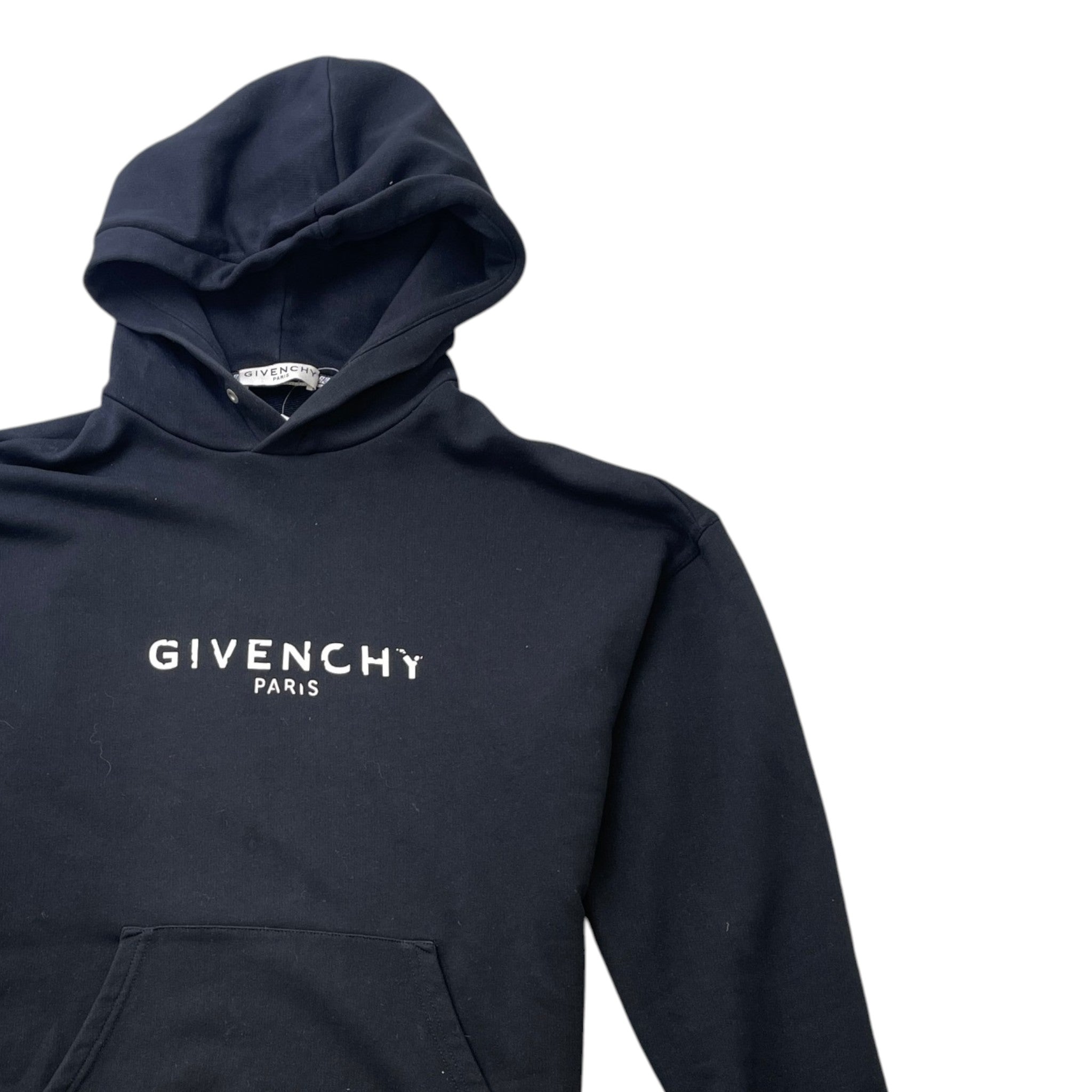 Men's Logo Print Hoodie Black Size S