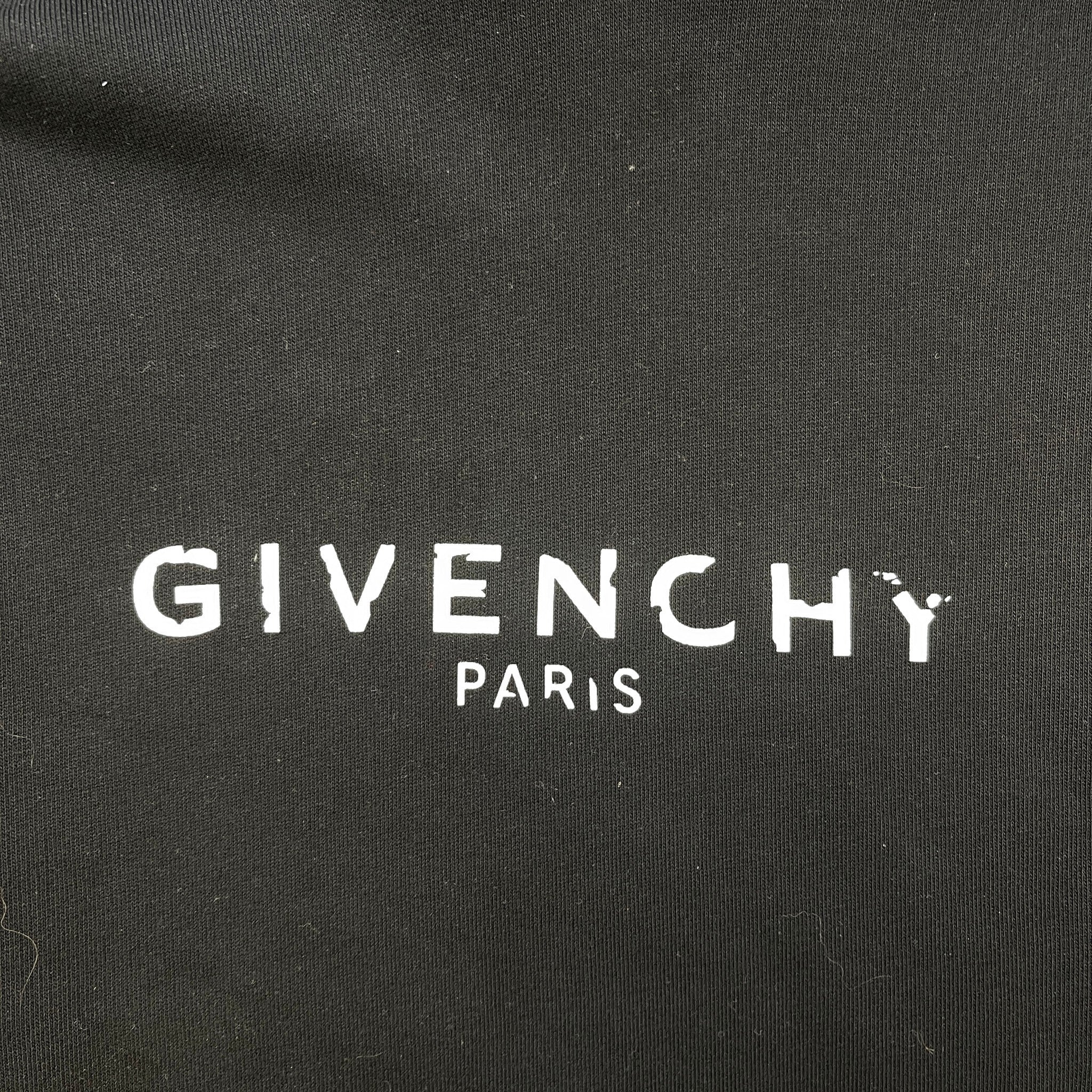 Men's Logo Print Hoodie Black Size S