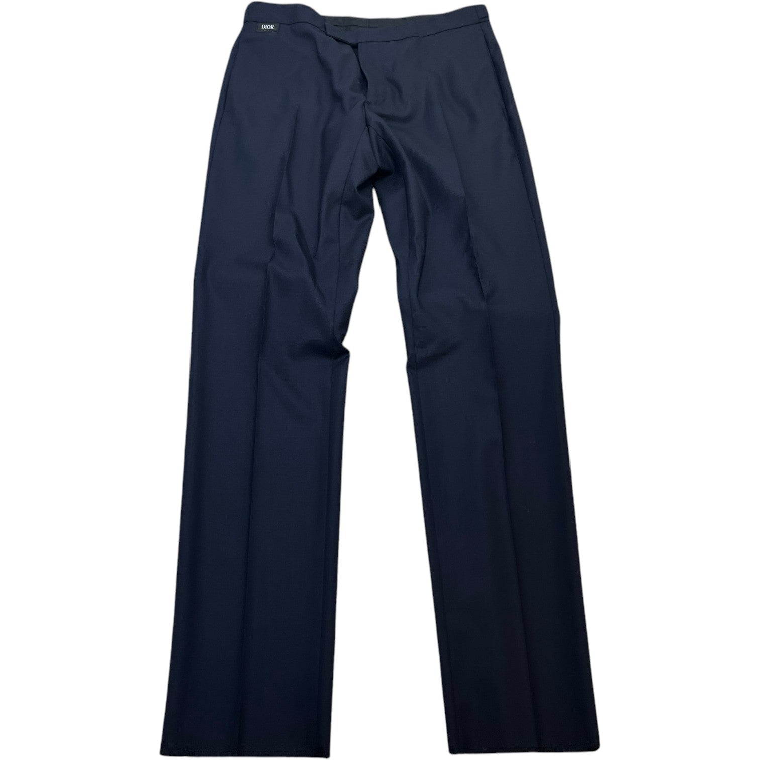 Men's Embroidered Logo Single-Breasted Suit Navy Size 56R