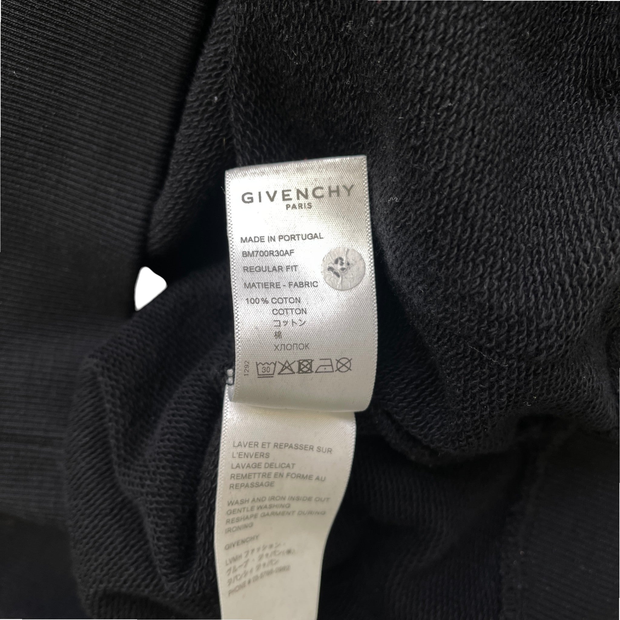 Men's Logo Print Hoodie Black Size S