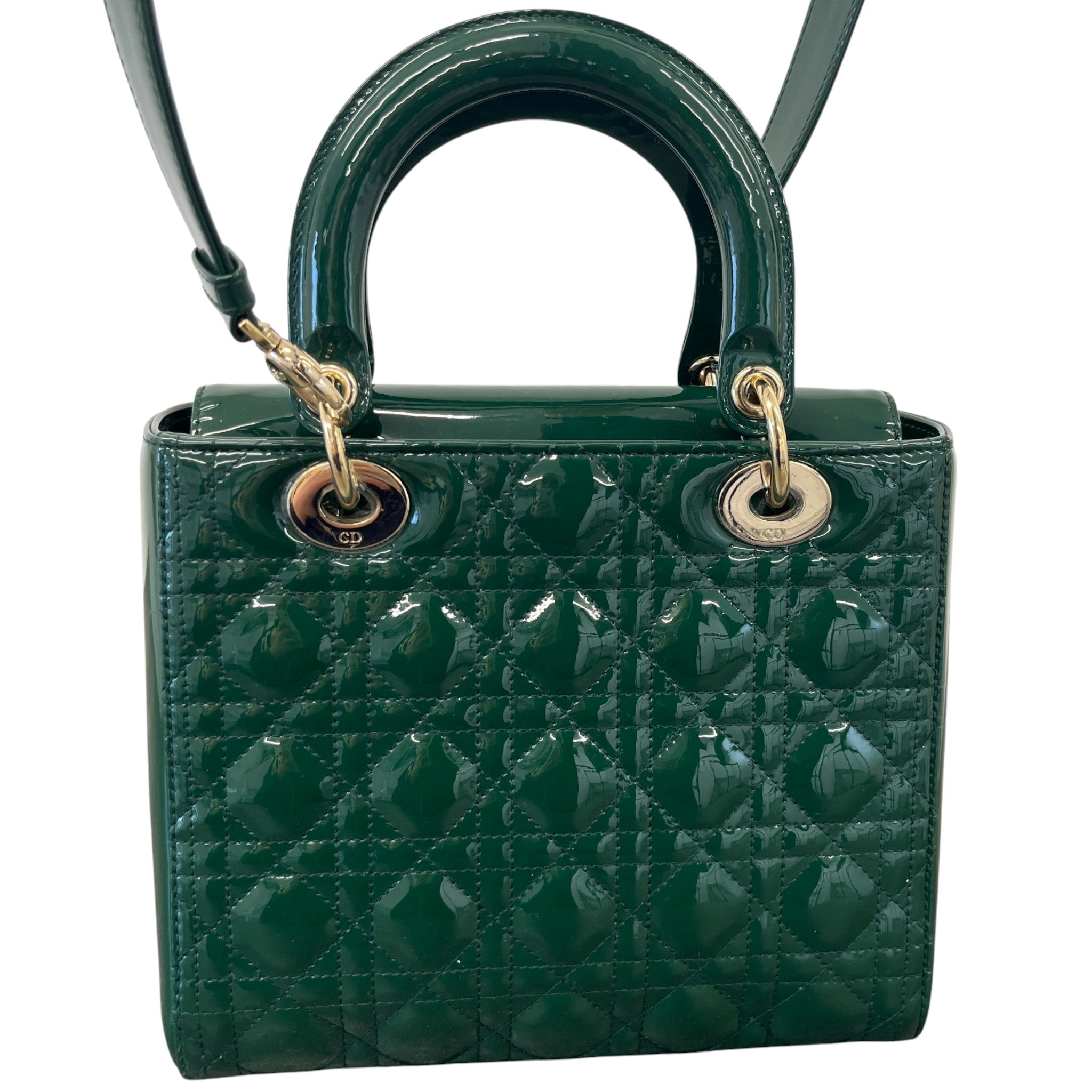 Women's Lady Dior Medium Patent Bag Green