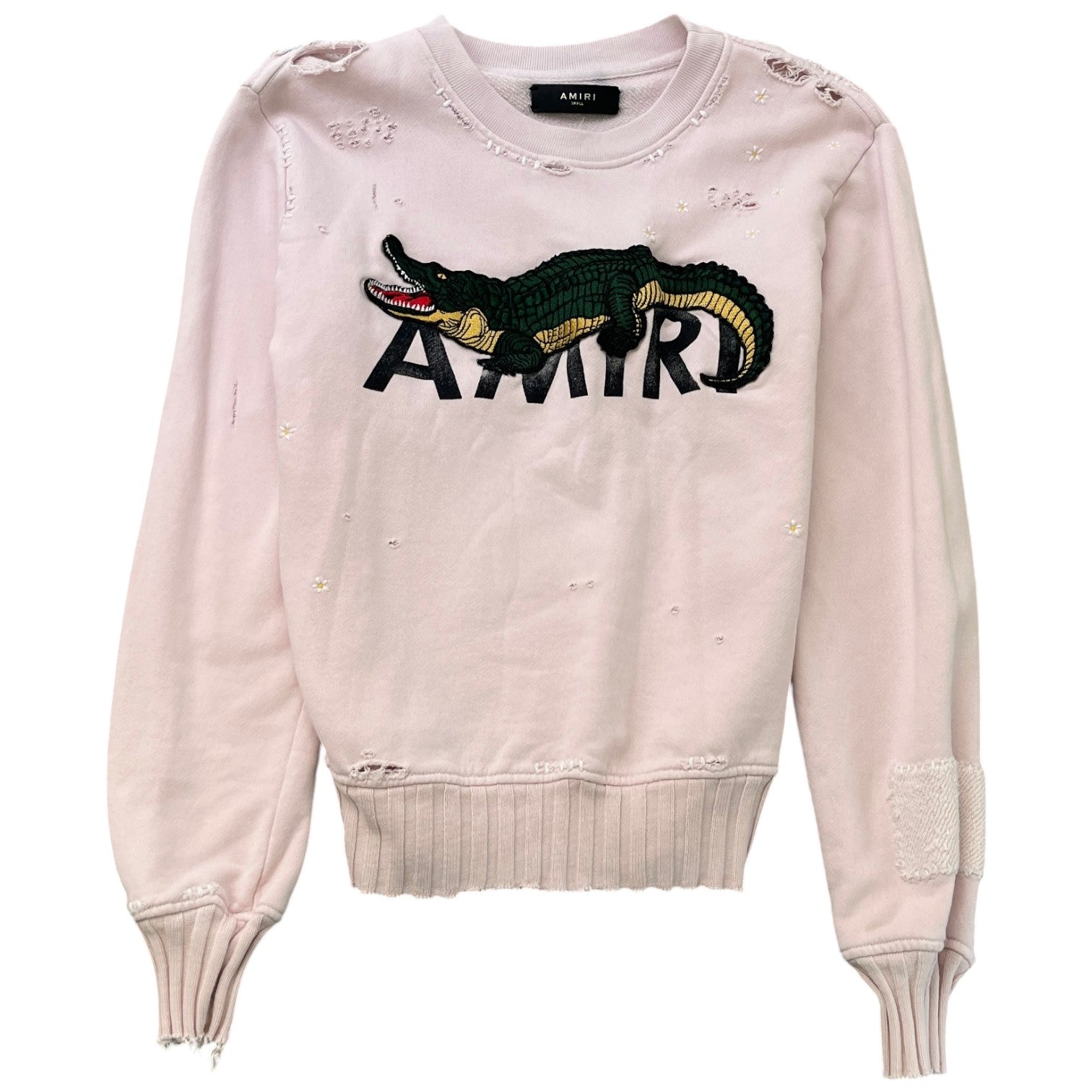 Women's Alligator Distressed Jumper Pink Size S