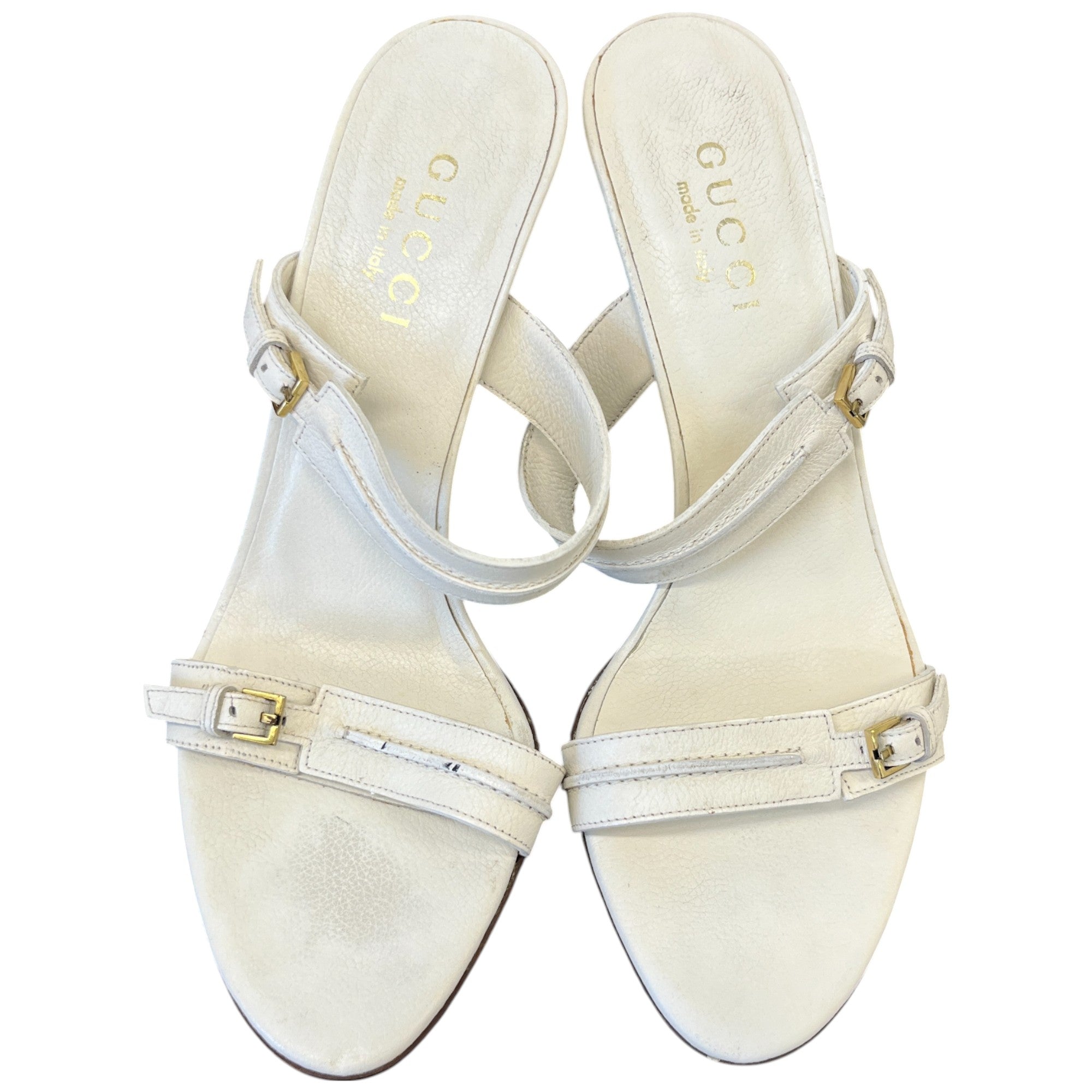 Women's Buckle Detail Heels White Size EU 37.5 / UK 4.5