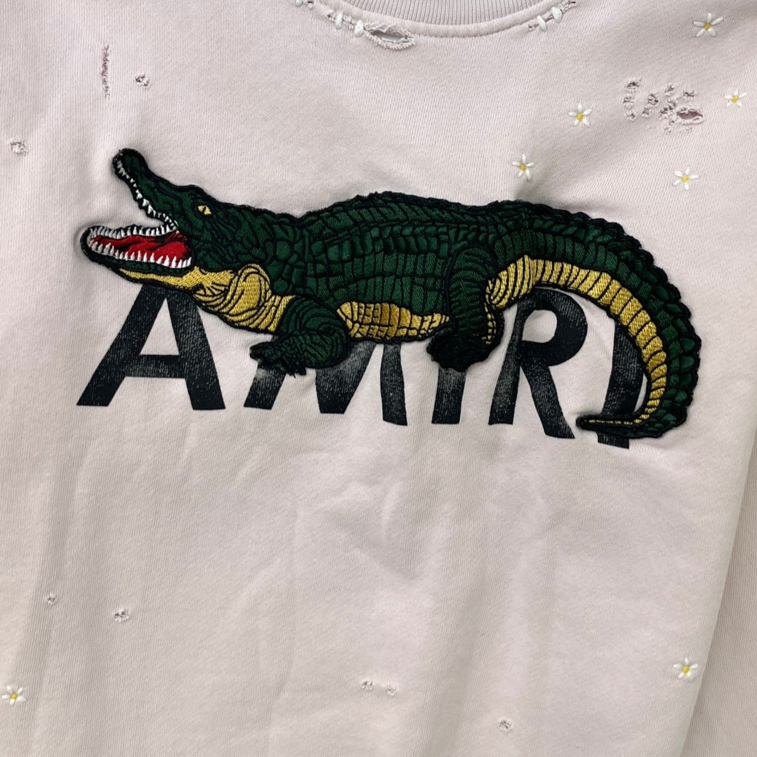 Women's Alligator Distressed Jumper Pink Size S