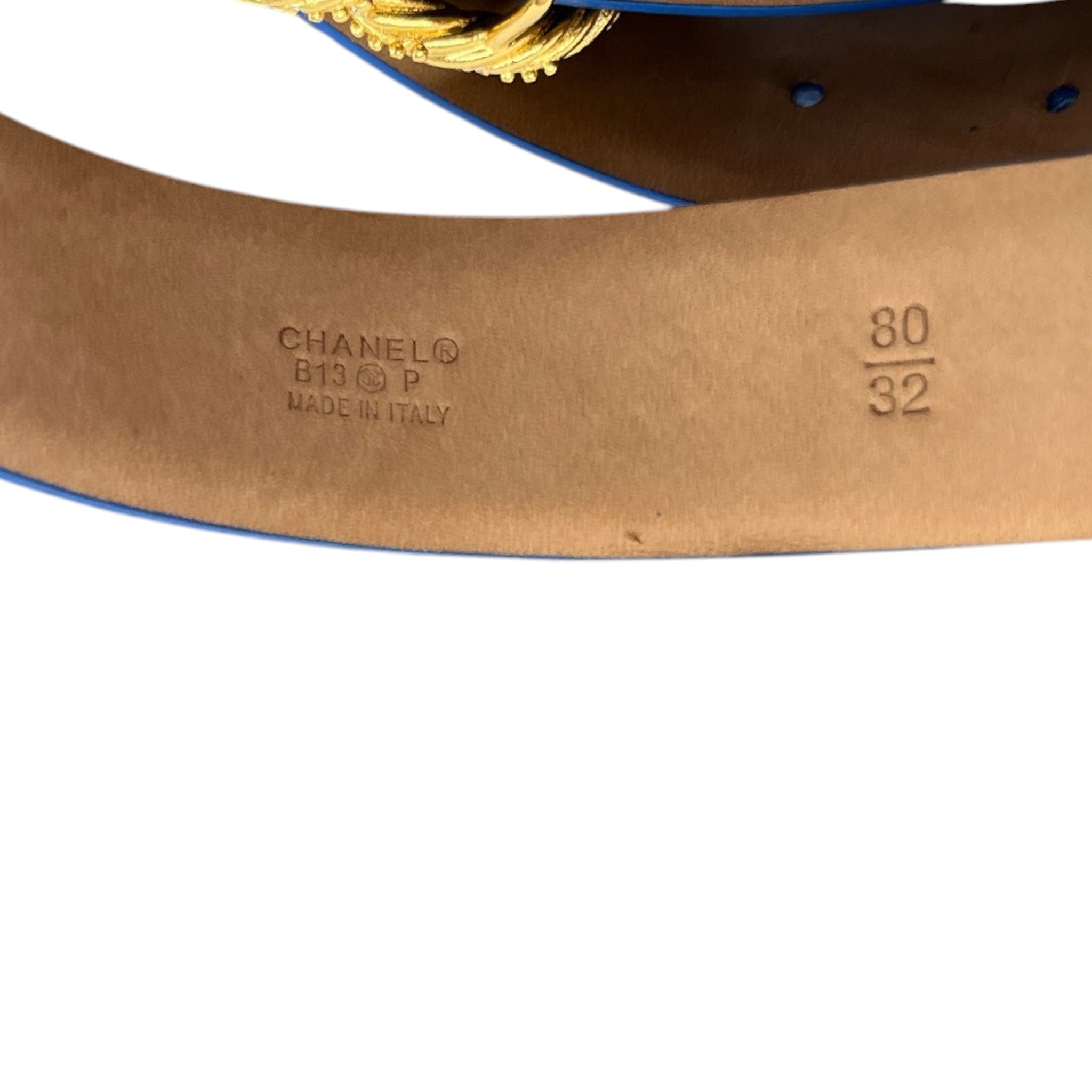 Women's Cc Logo Belt Blue Size 80CM / UK 8
