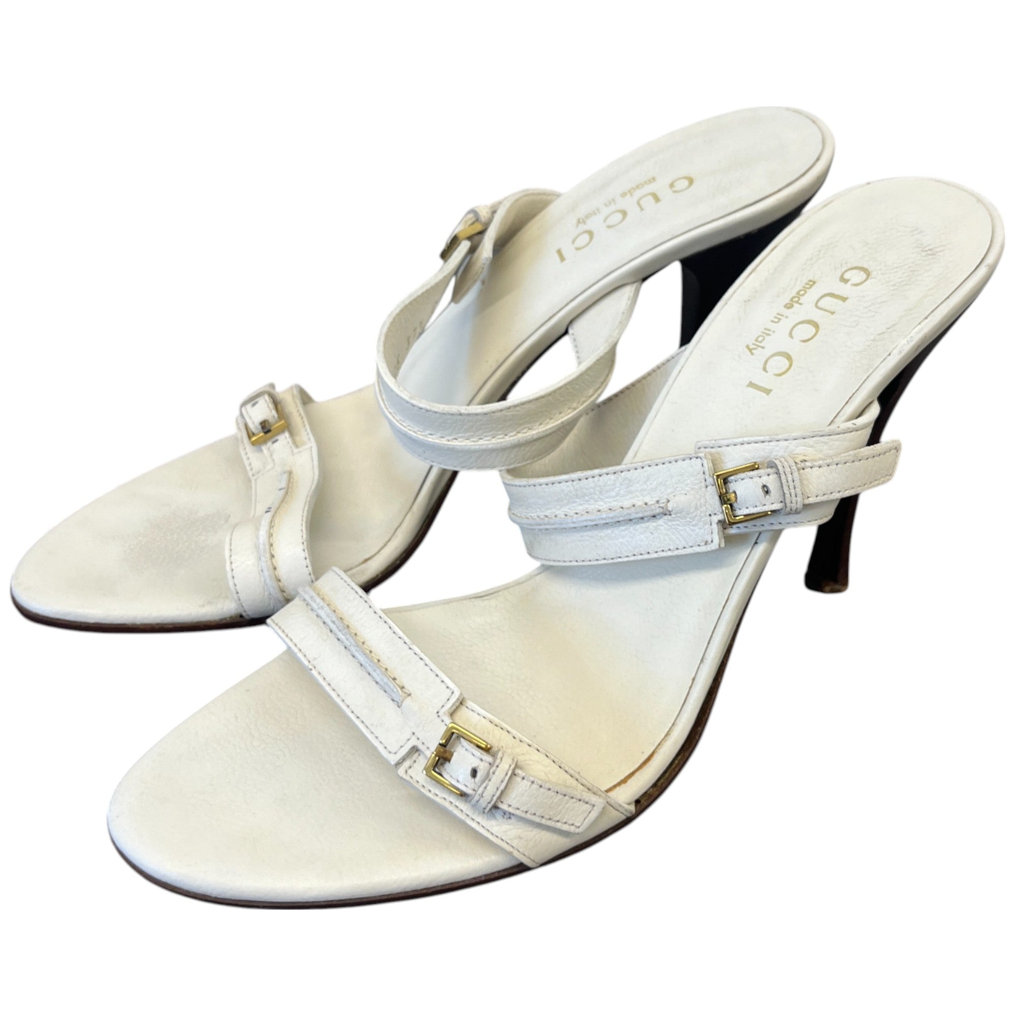 Women's Buckle Detail Heels White Size EU 37.5 / UK 4.5