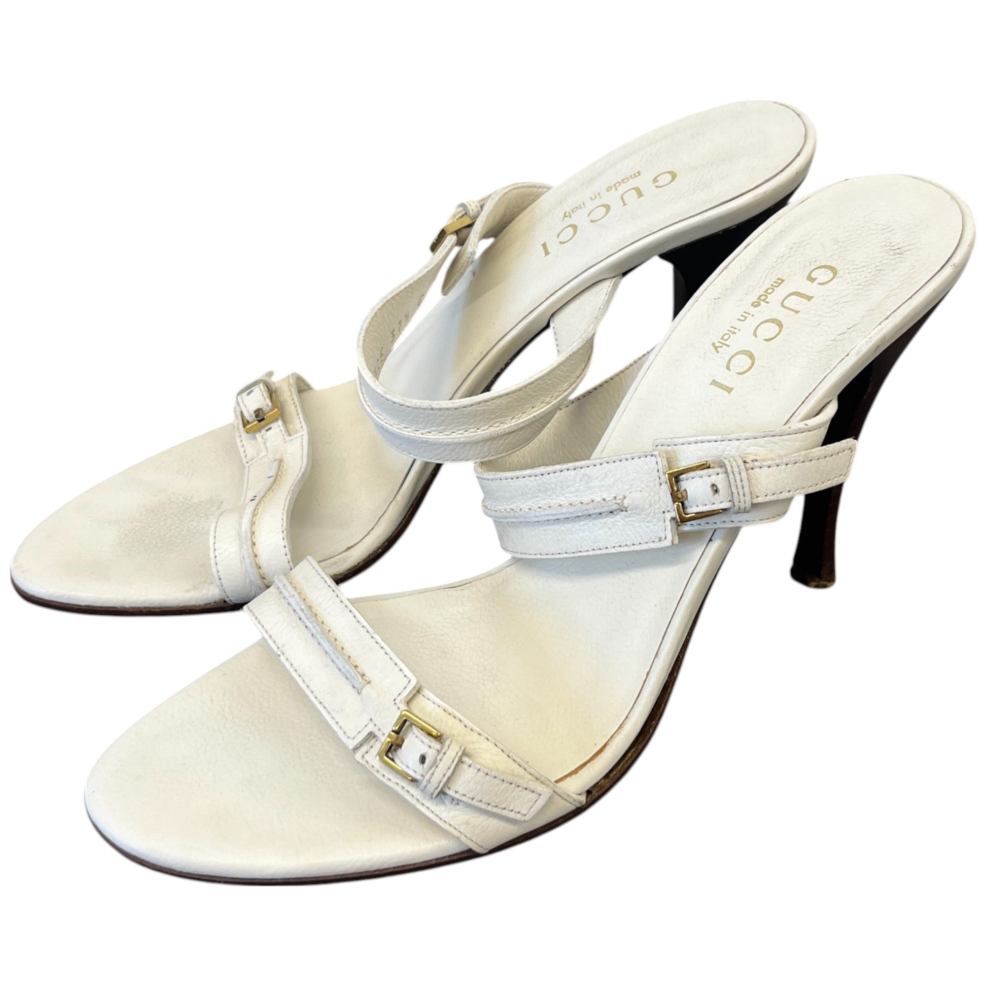 Women's Buckle Detail Heels White Size EU 37.5 / UK 4.5