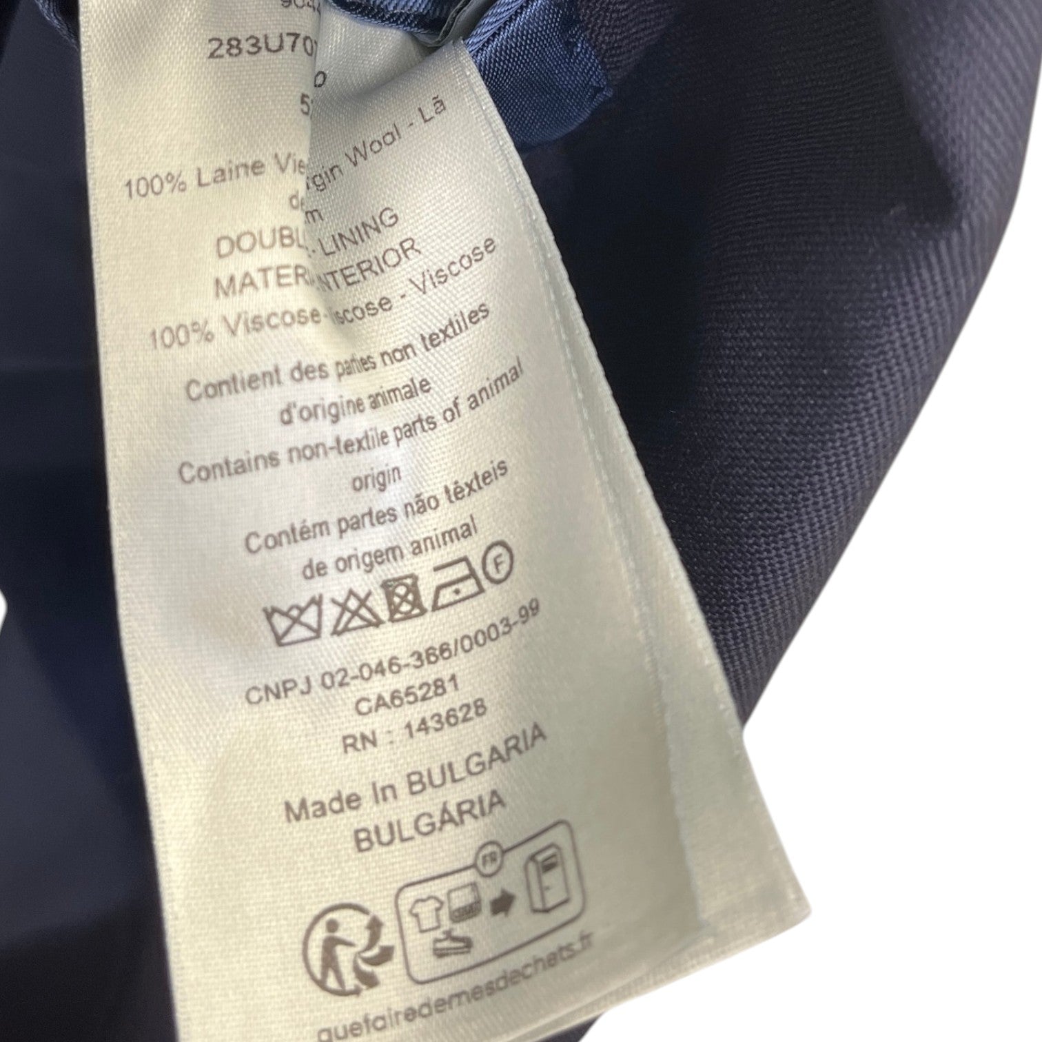 Men's Logo Patch Suit Navy Size 52R