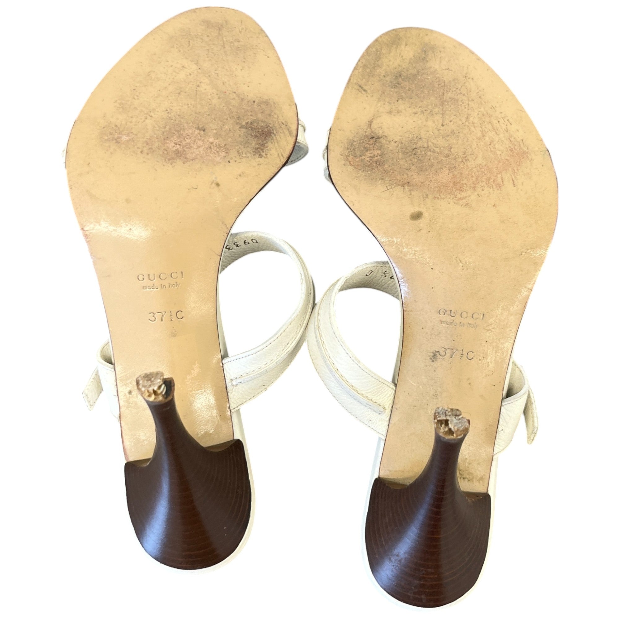 Women's Buckle Detail Heels White Size EU 37.5 / UK 4.5