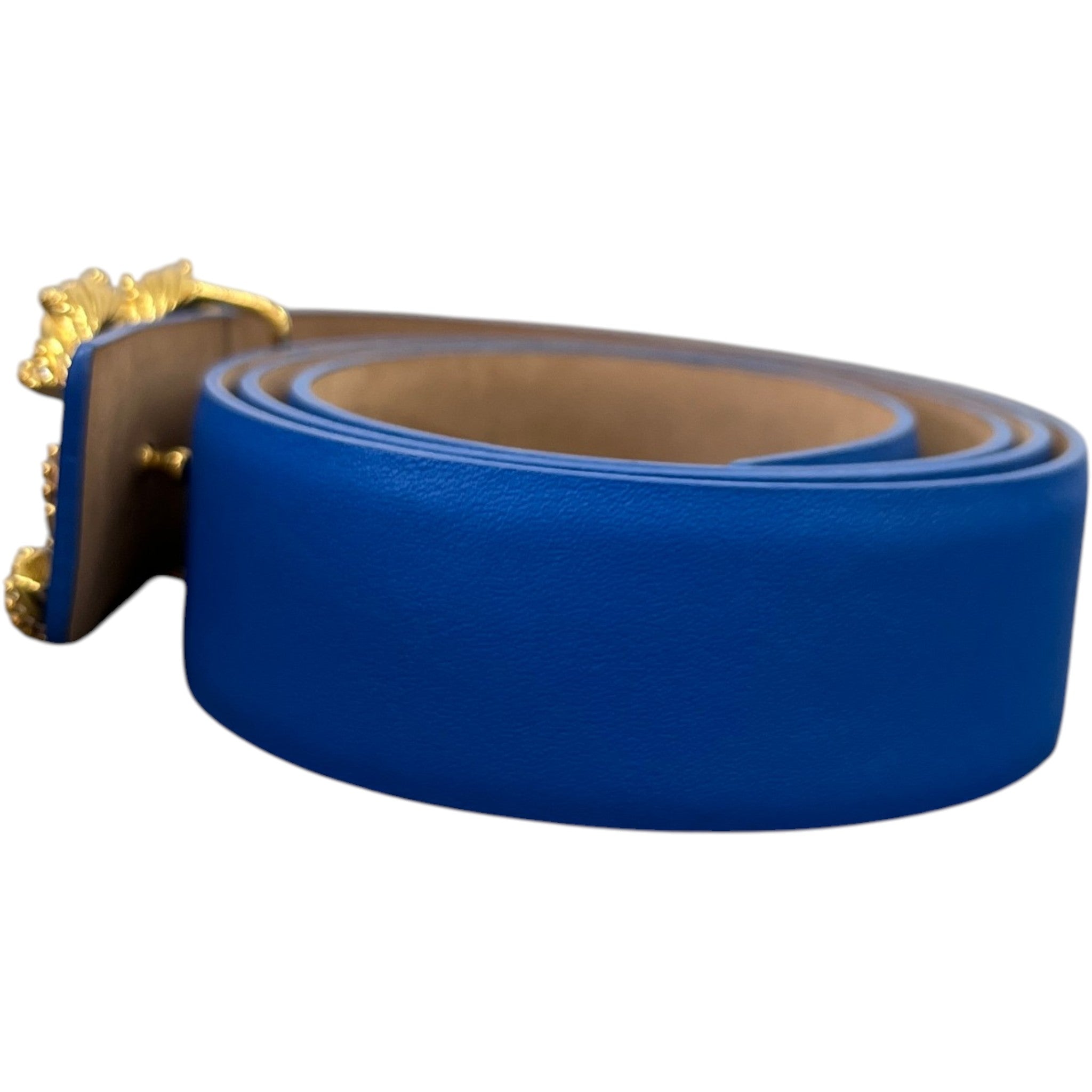 Women's Cc Logo Belt Blue Size 80CM / UK 8